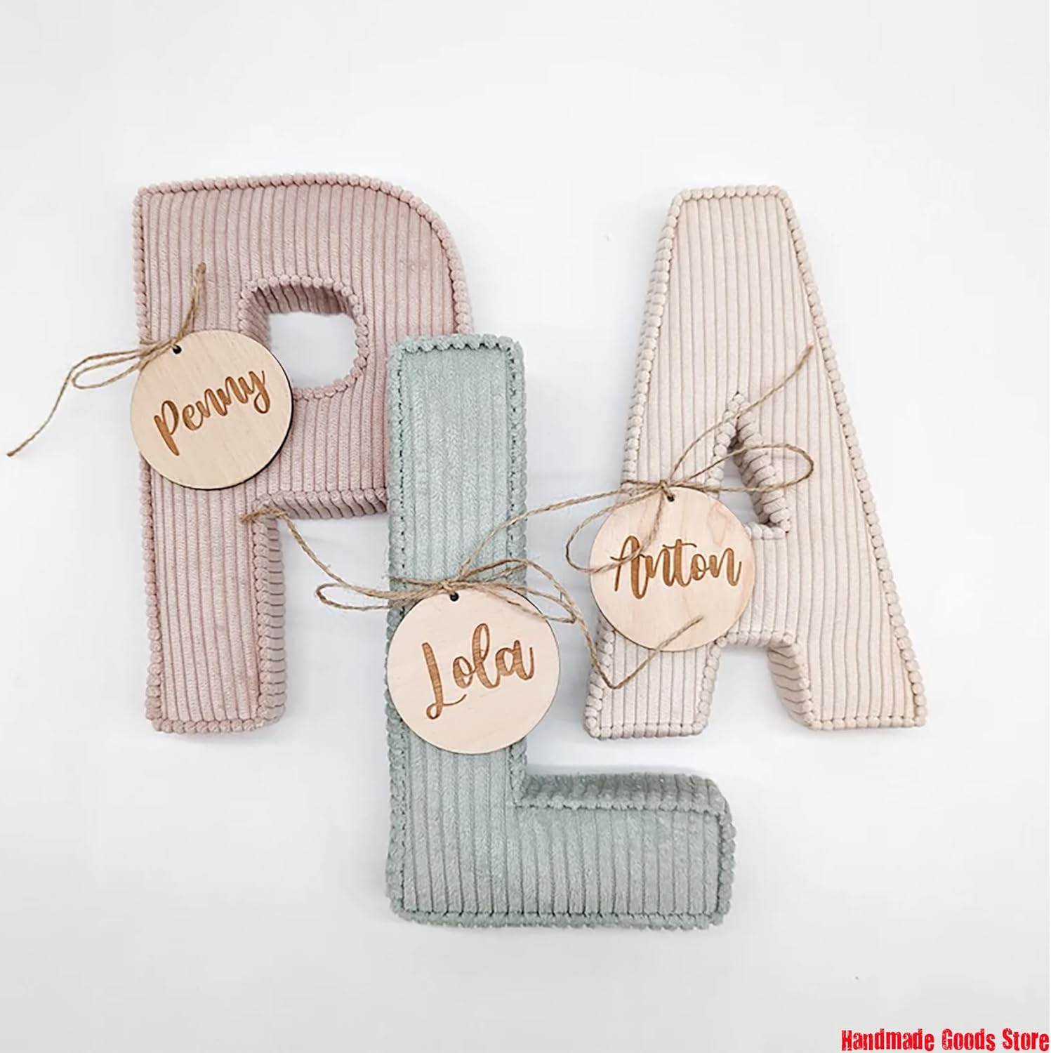 Corduroy Letters Wooden Sign for Kids and Baby