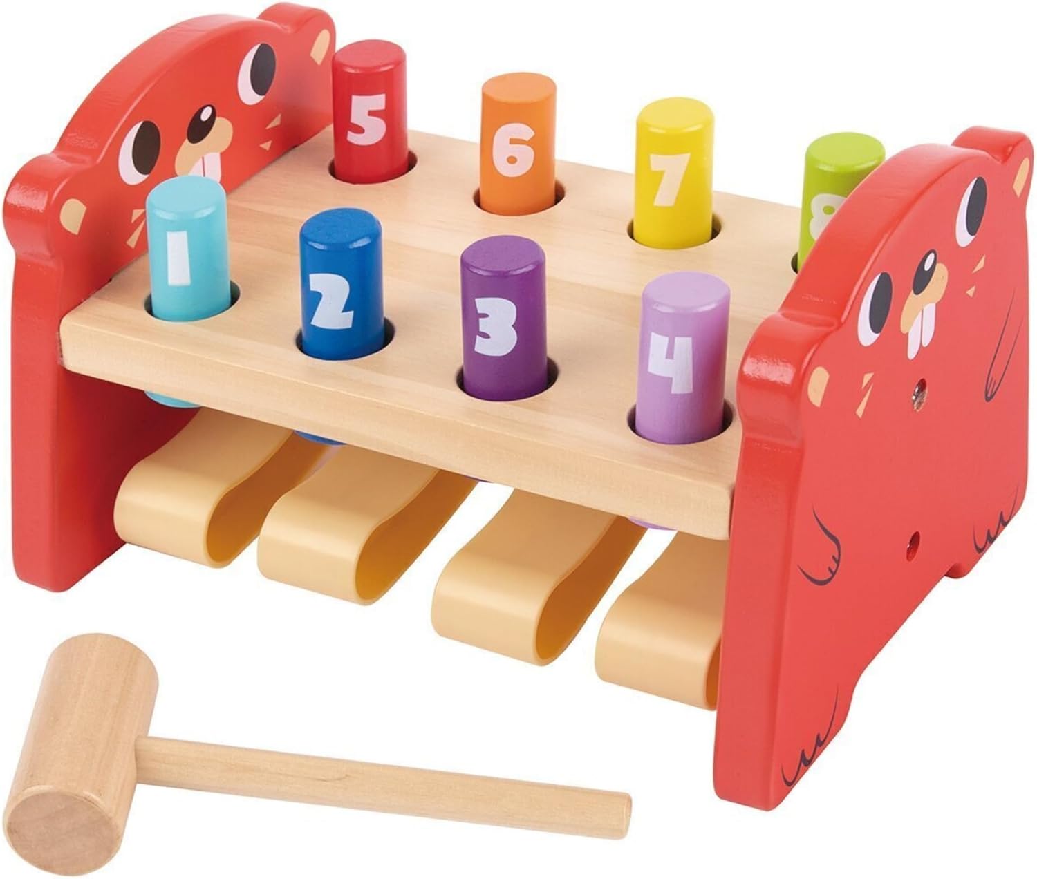 TOYSTERS Wooden Whack-a-Mole Toy for Toddlers