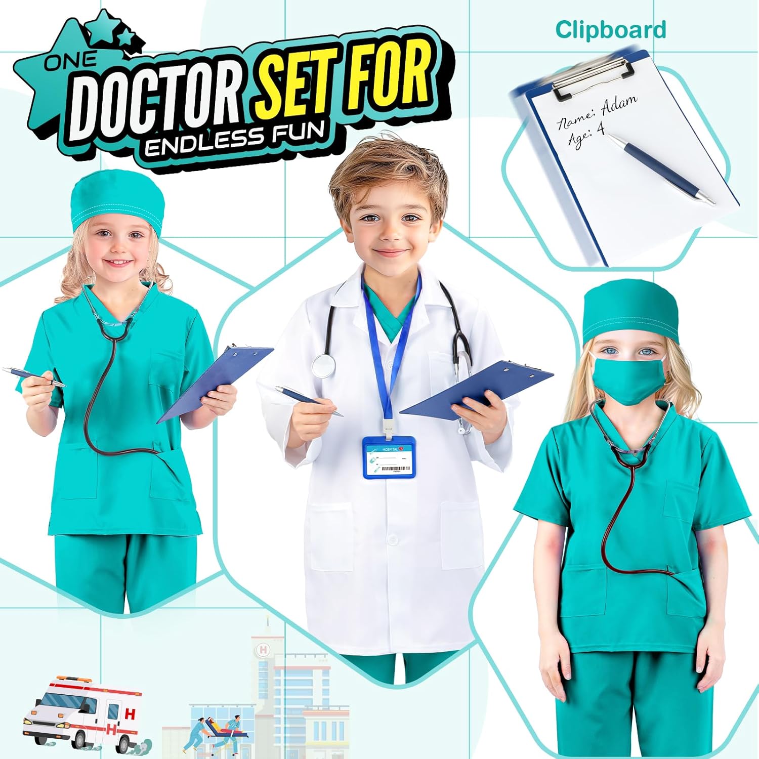 Joycover Doctor Costume for Kids 3-12 1