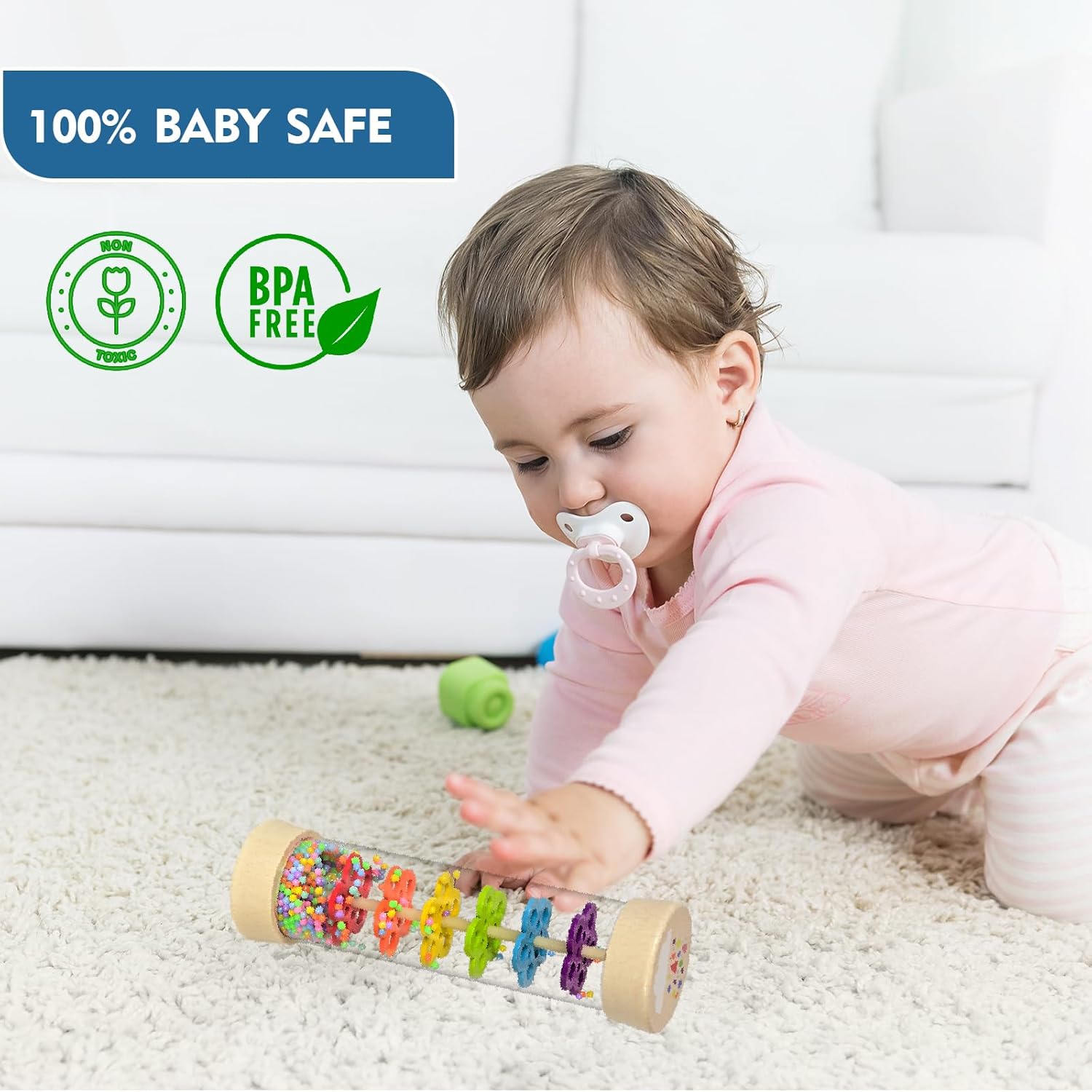 GRESEESM Rainstick Musical Toy for Babies 6-12 Months
