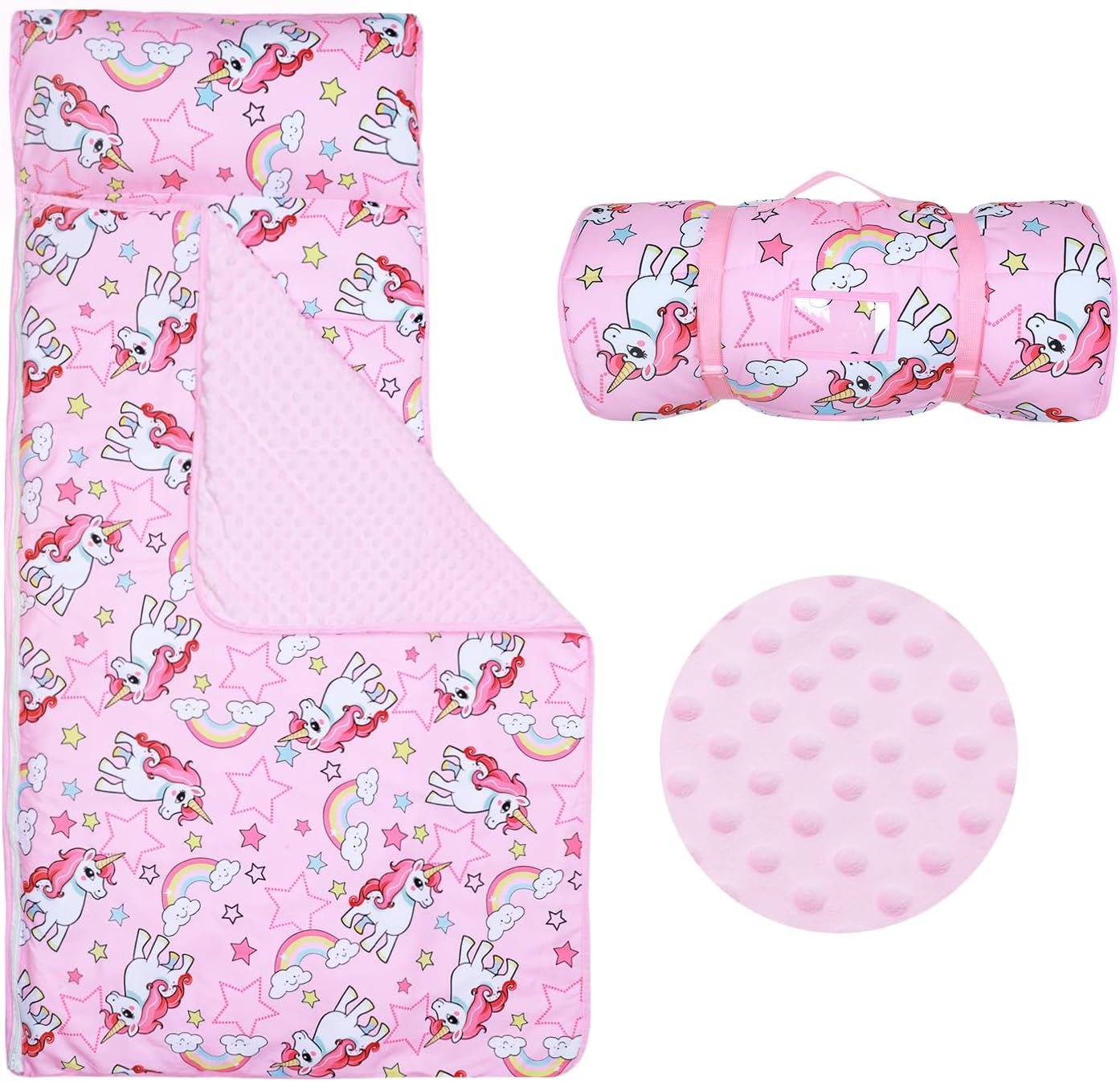 Kids Sleeping Bag Nap Mat with Pillow and Blanket 1