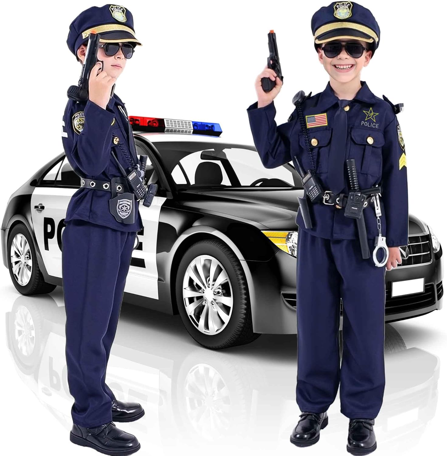 Watlie Police Officer Costume for Kids 11-12 Years