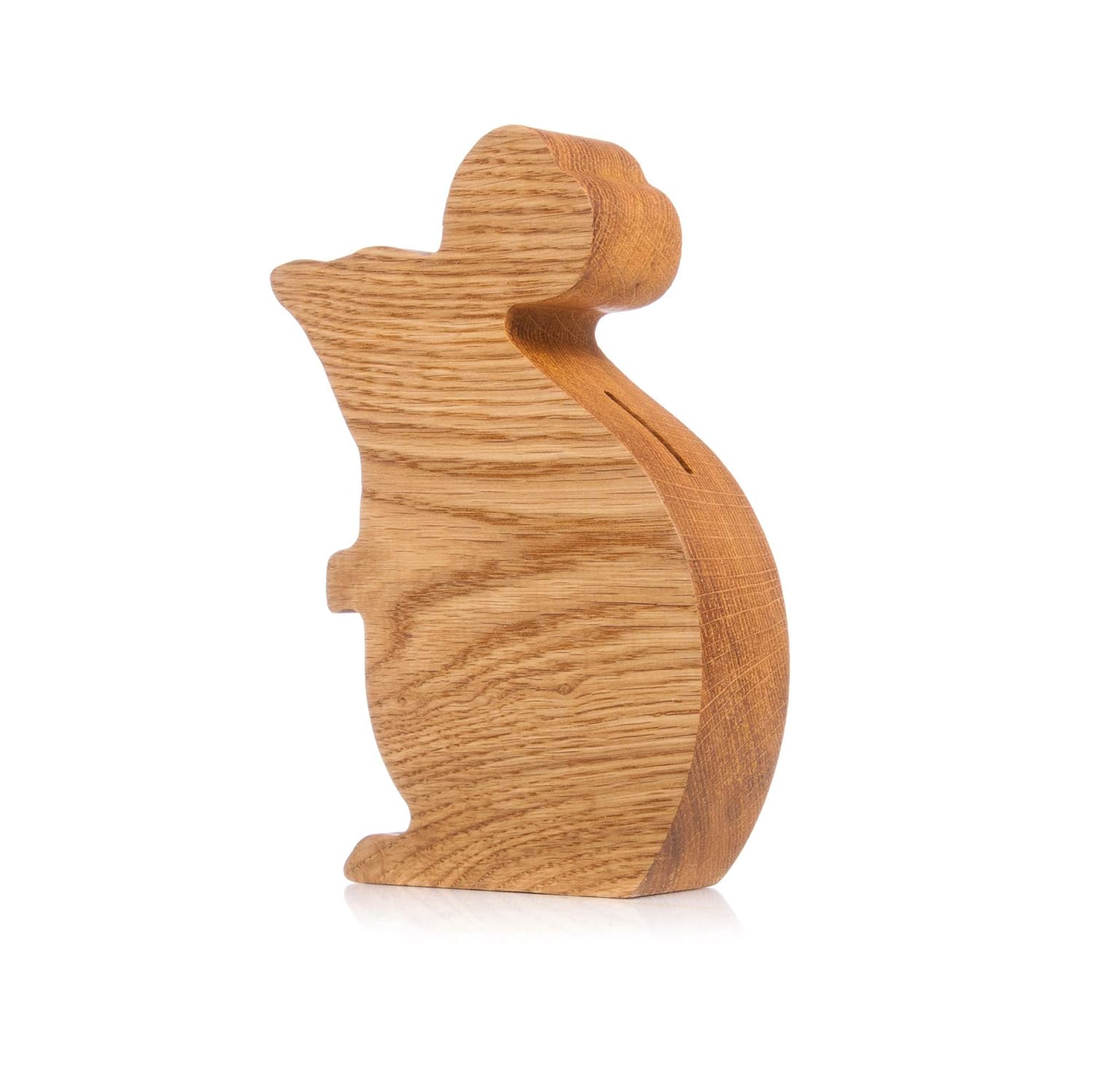 Wooden Piggy Bank with Mouse Design Money Box Frame