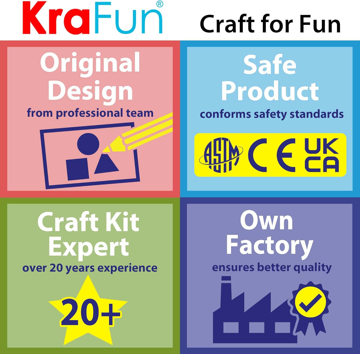 KRAFUN First Sewing Kit for Kids 7 Easy DIY Projects