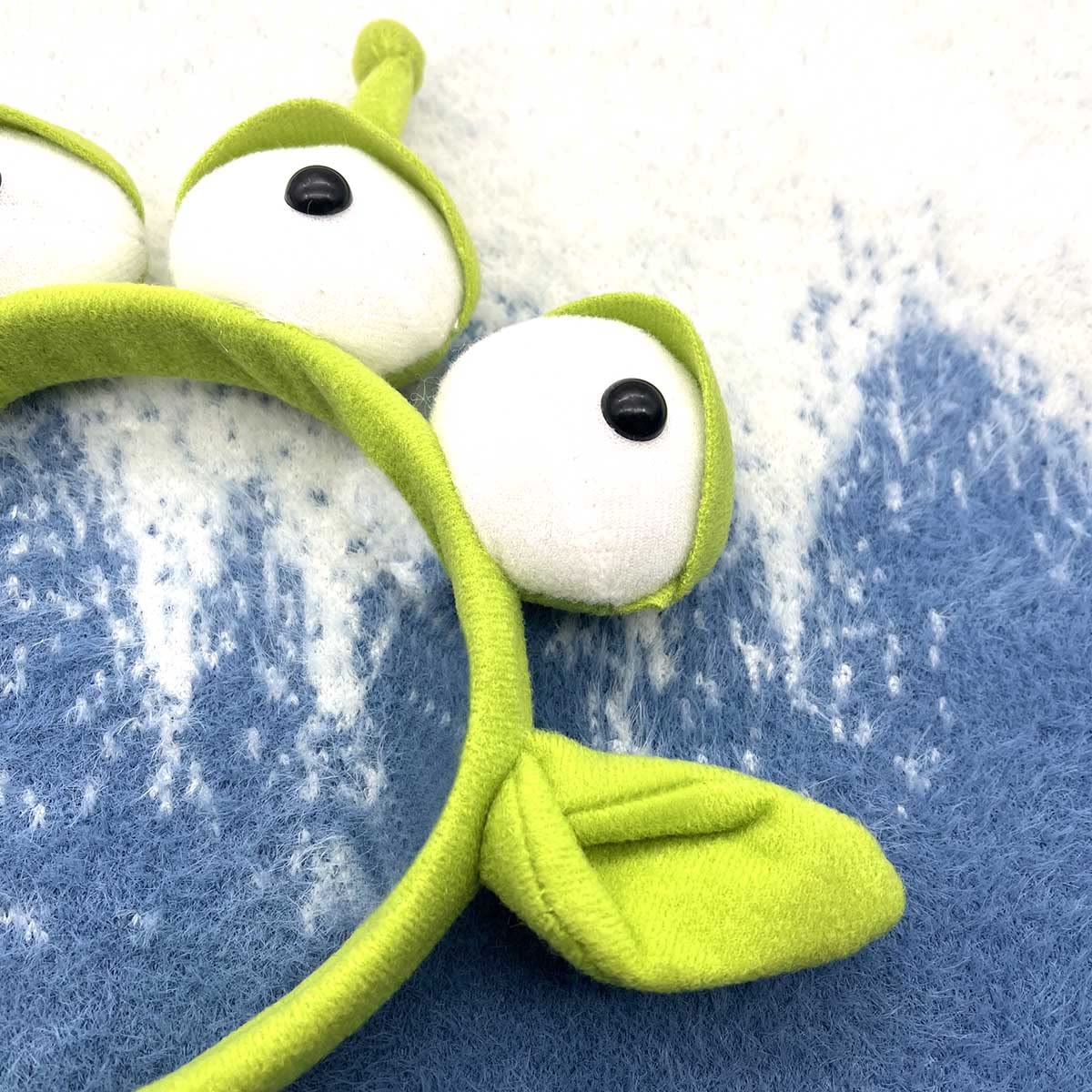 Green Alien Headband with Three Eyes for Girls Kids
