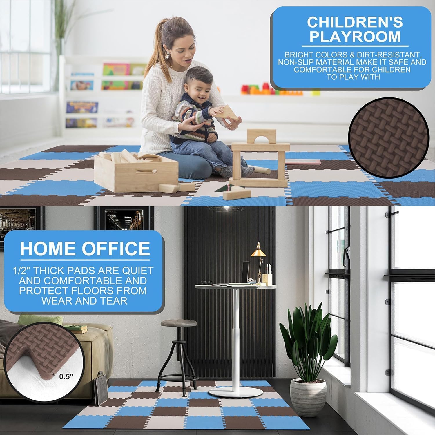 BalanceFrom Puzzle Play Mat Set - 36 Tiles Non-Slip Thick