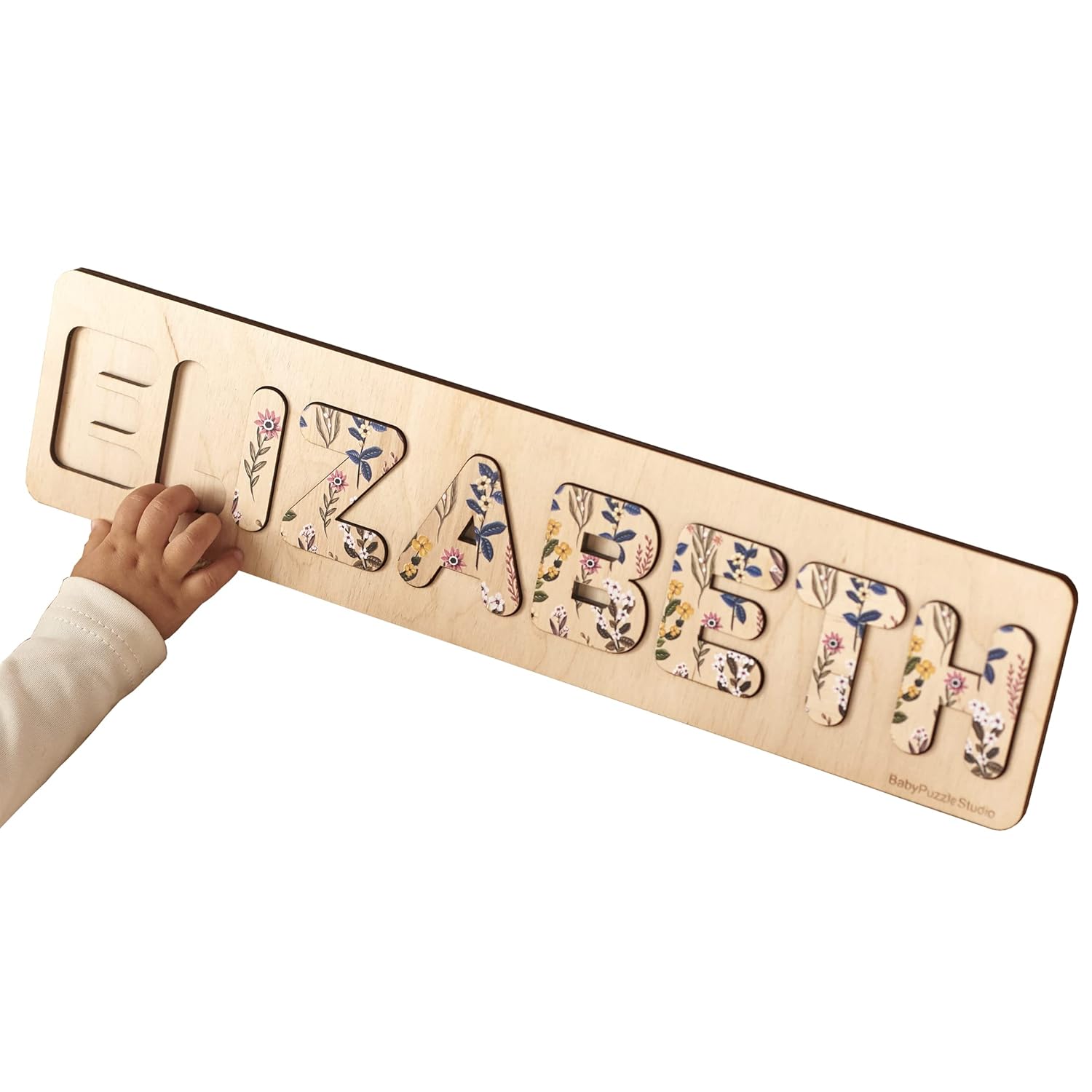 Pabawa Toddler Puzzle with Personalized Floral Name