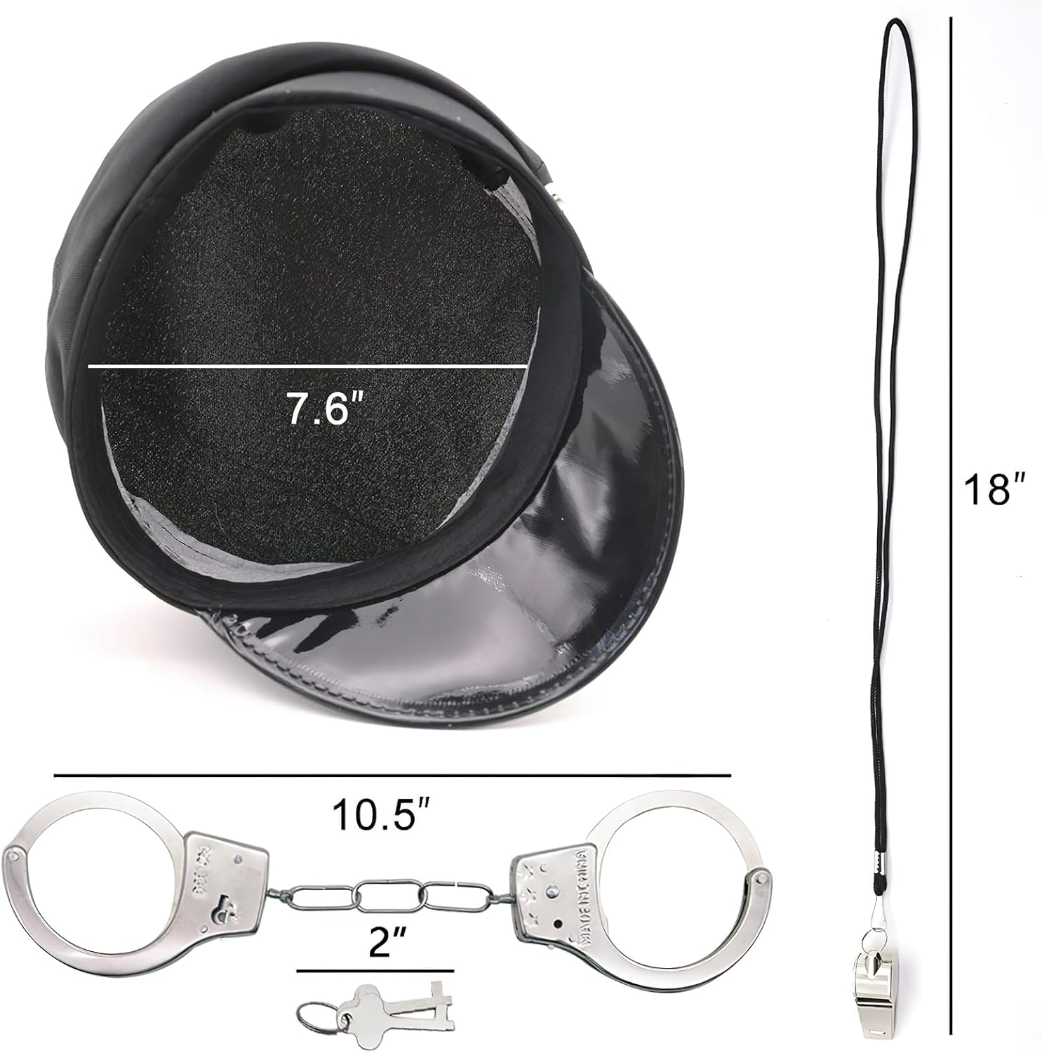 3 Otters Police Hat with Whistle and Accessories Set for Kids
