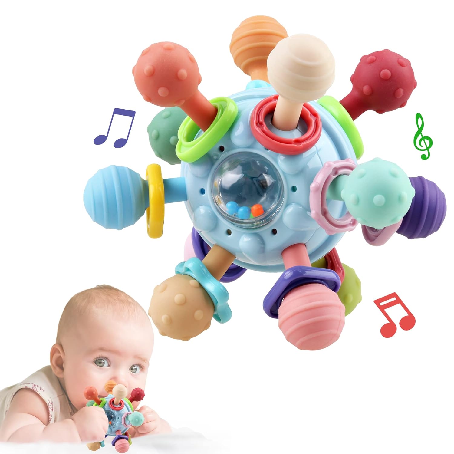 Anzimo Baby Sensory Teether Rattle Toy