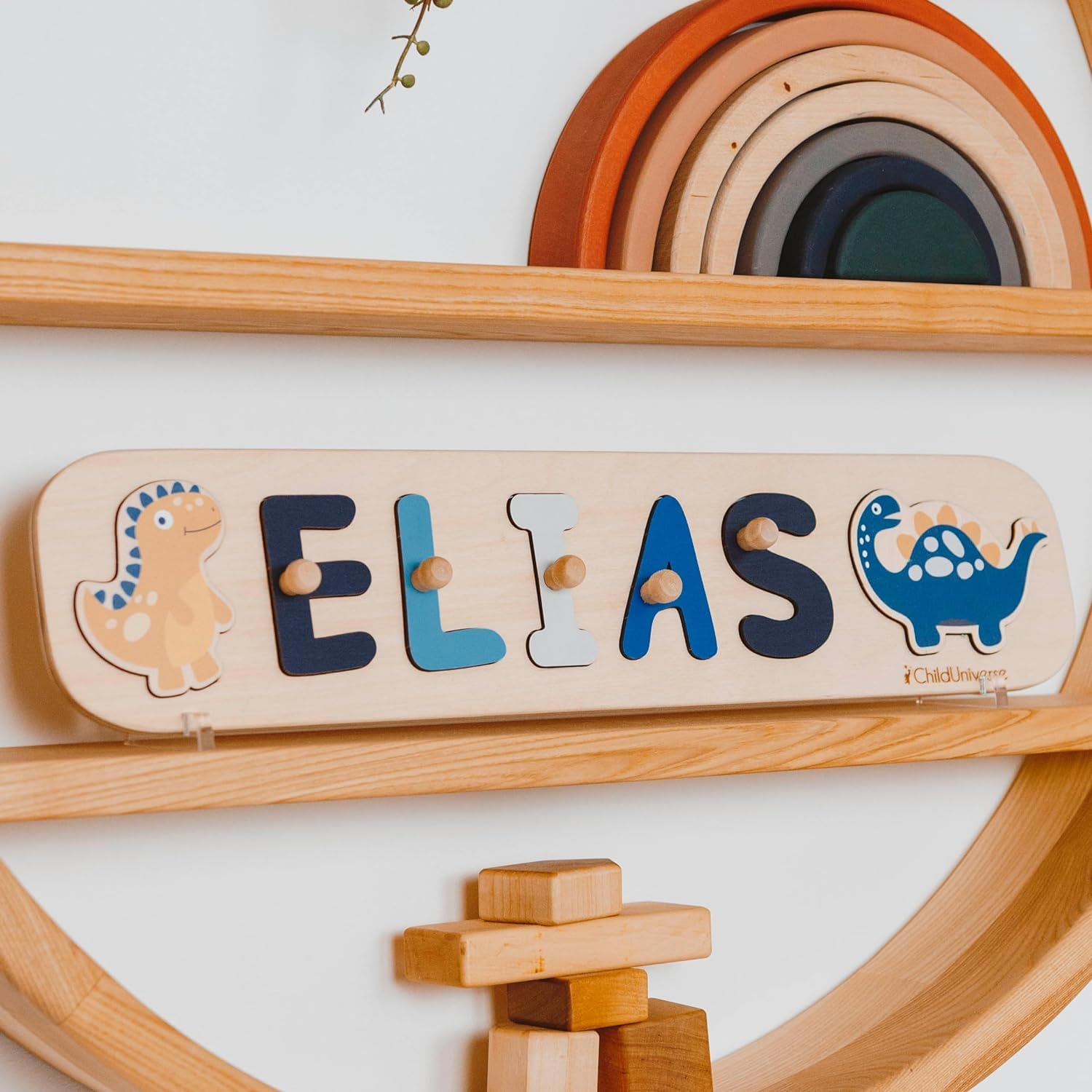 Personalized Wooden Name Puzzle for Kids 1-3 Years Old