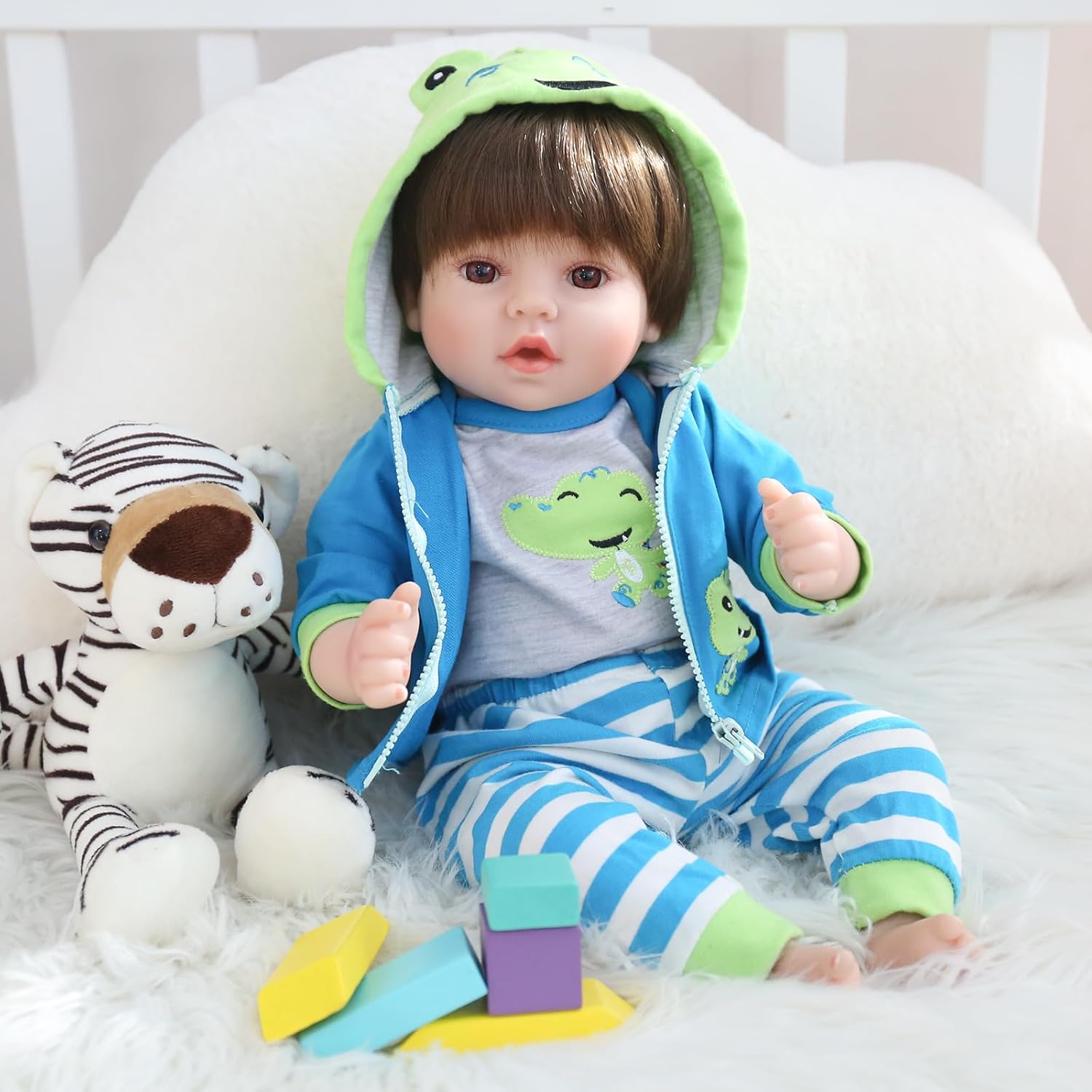 CHAREX Reborn Baby Boy 18 Inch Lifelike Cuddle Doll