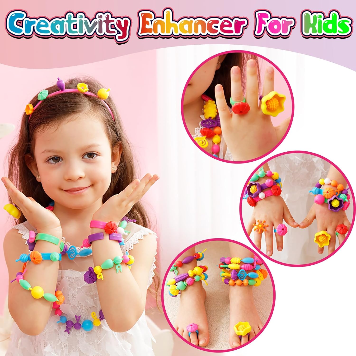 FUNZBO 520 Snap Pop Beads Jewelry Kit for Kids