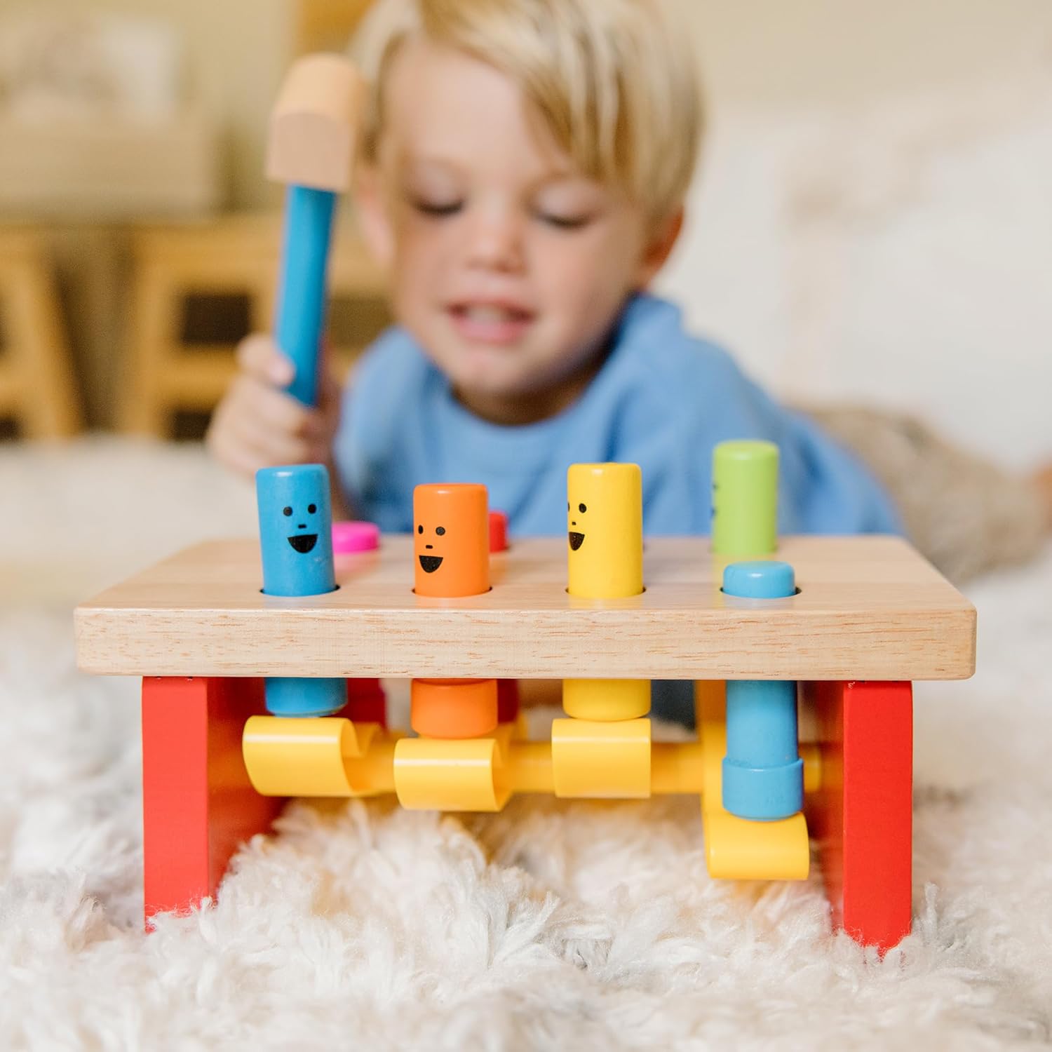 Melissa Doug Pounding Bench with Wooden Mallet