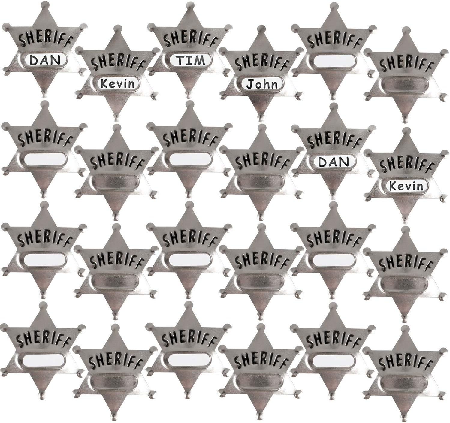 Bedwina Metal Sheriff Badges - Pack of 24