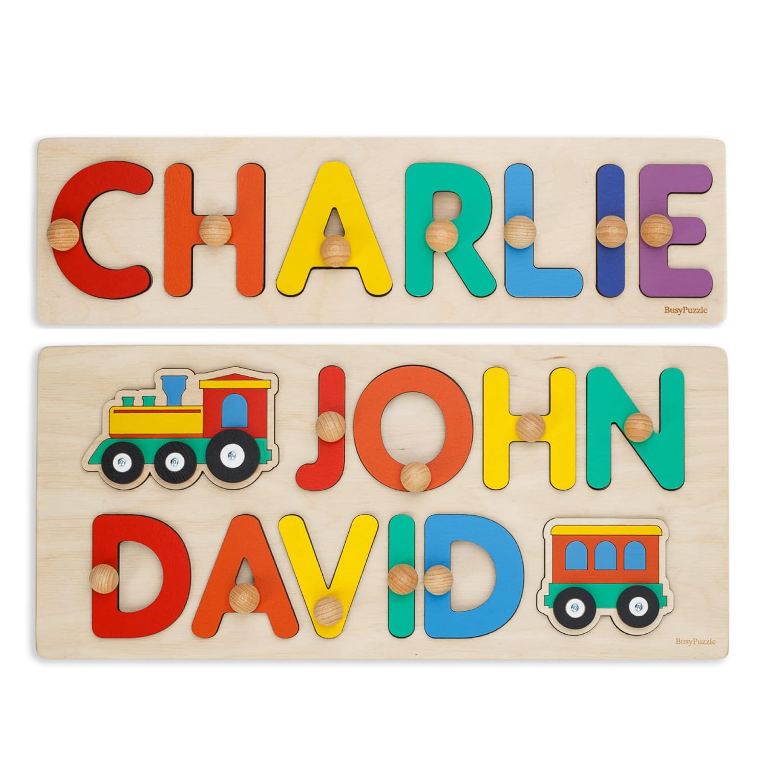 BusyPuzzle Personalized Wooden Name Puzzle