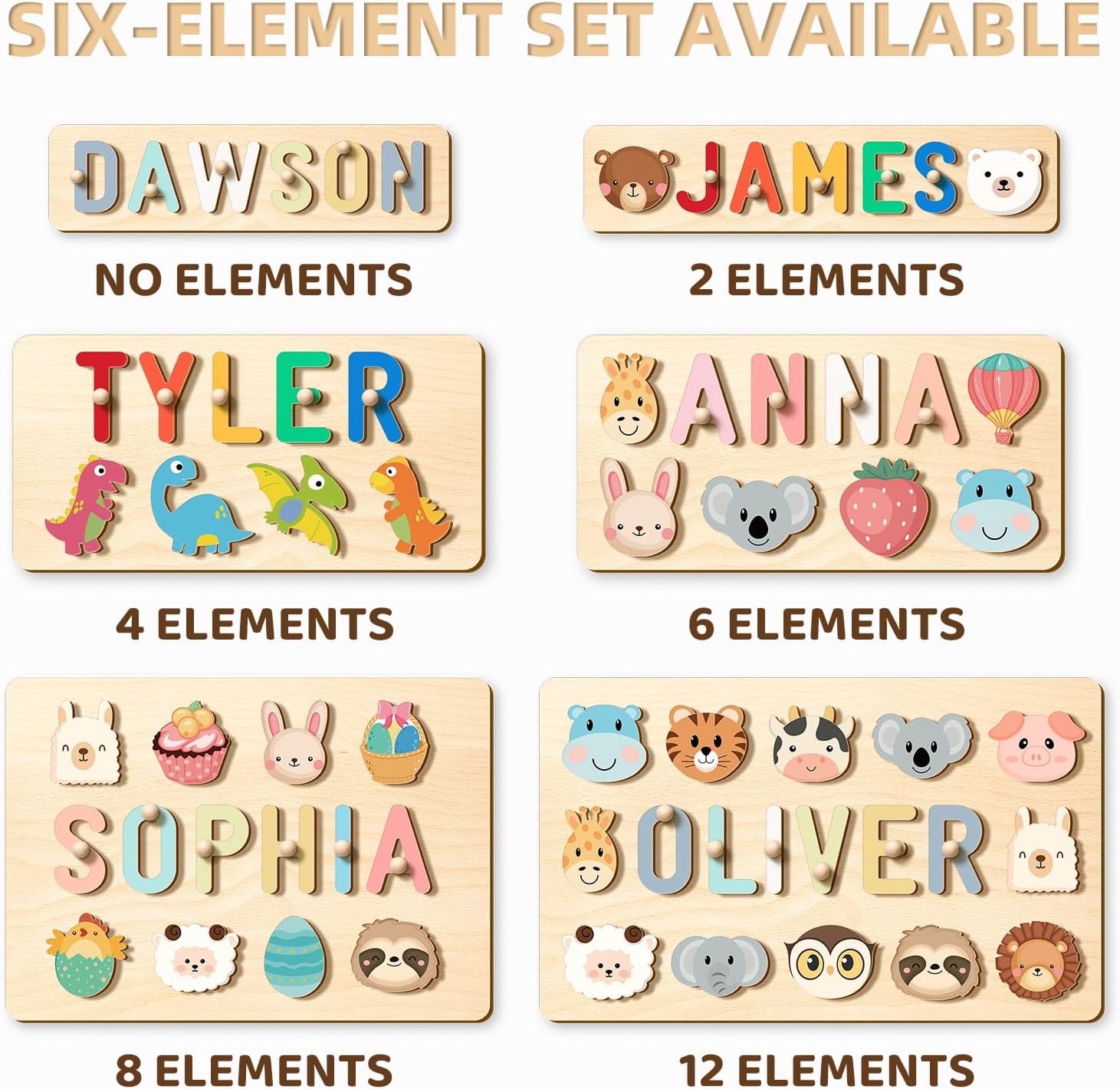 Customizedbee Personalized Wooden Name Puzzle for Toddlers