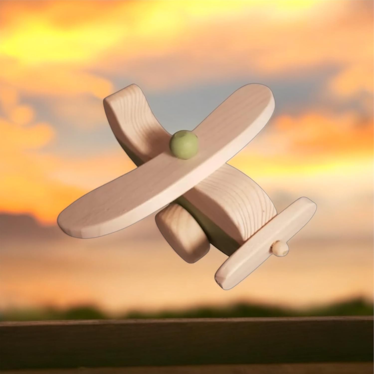 Wooden Airplane Toy for Toddlers Handmade and Safe 1