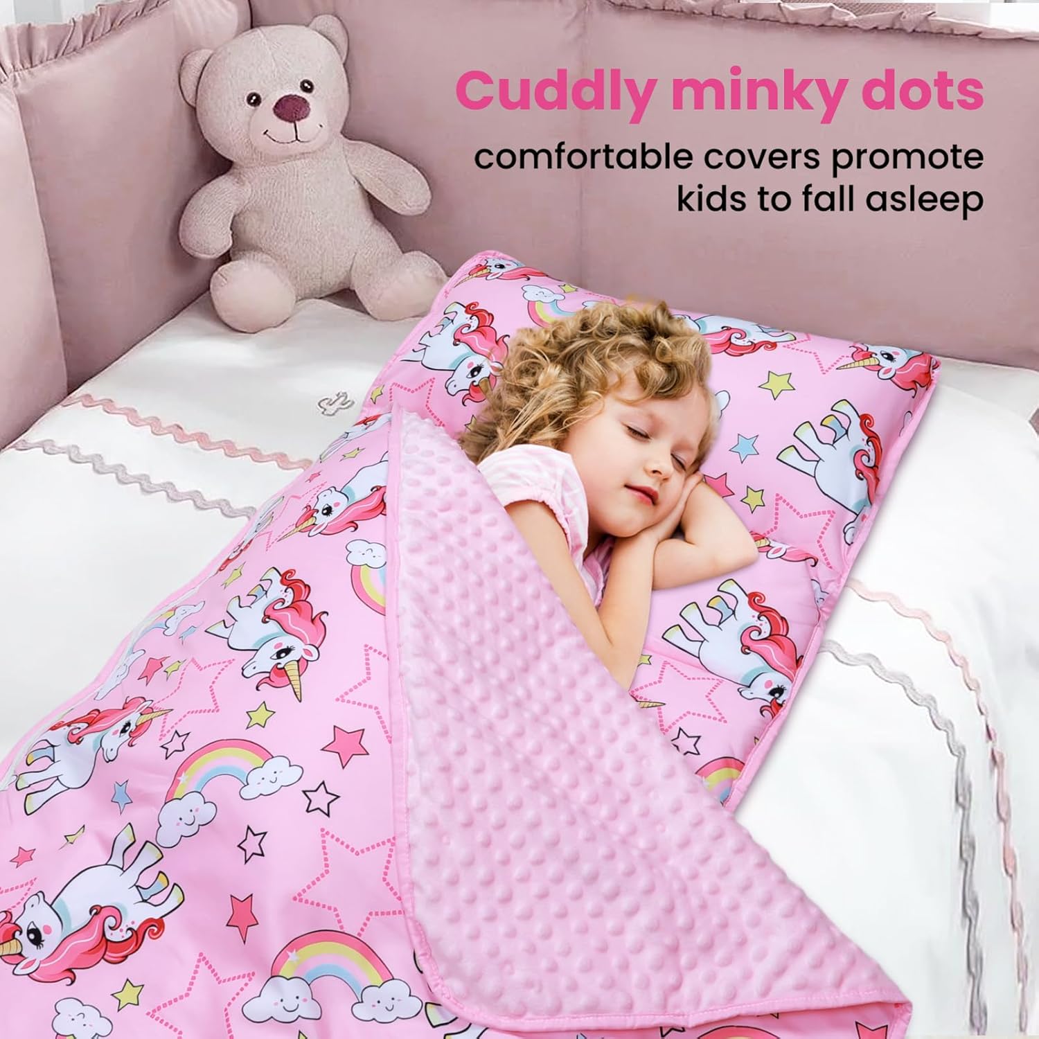 Kids Sleeping Bag Nap Mat with Pillow and Blanket 1