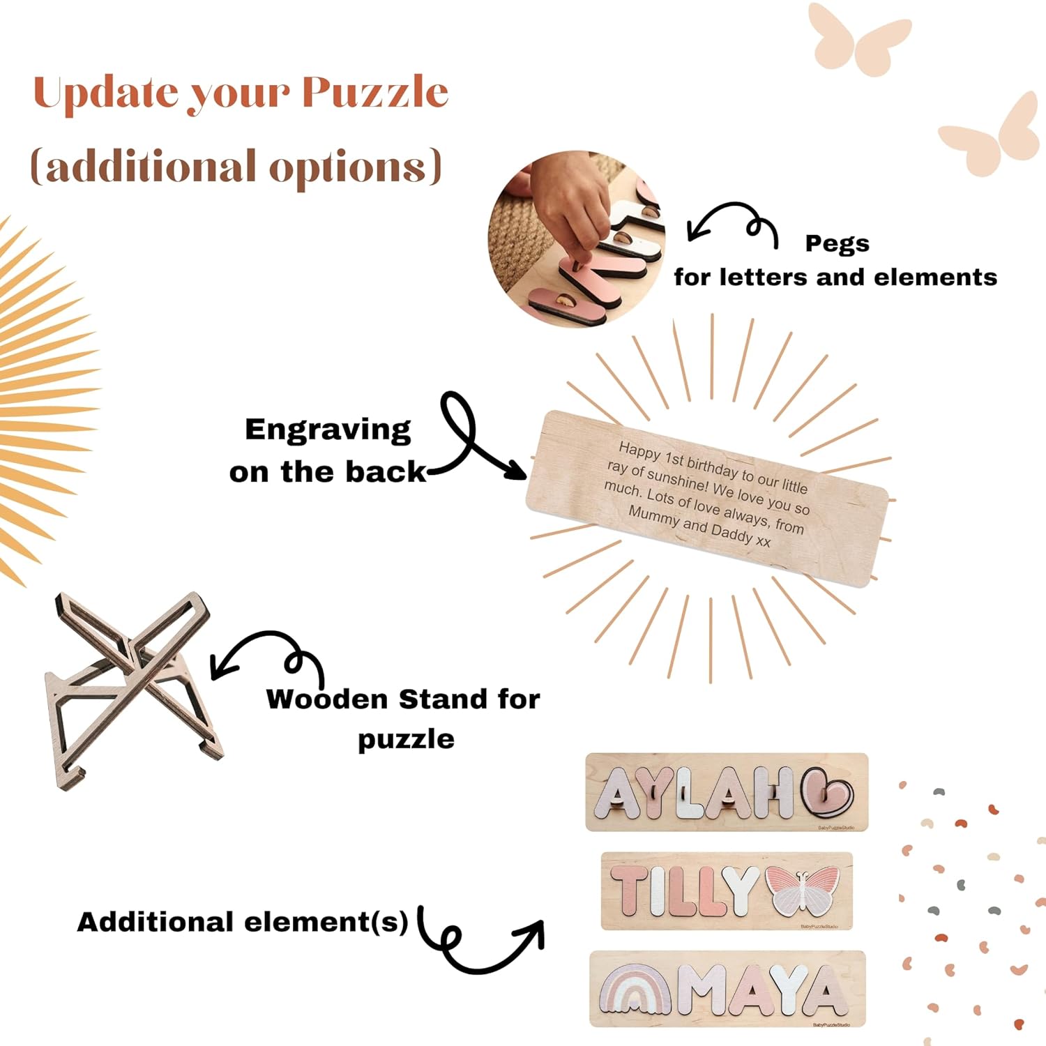 Personalized Baby Name Puzzle With Pegs