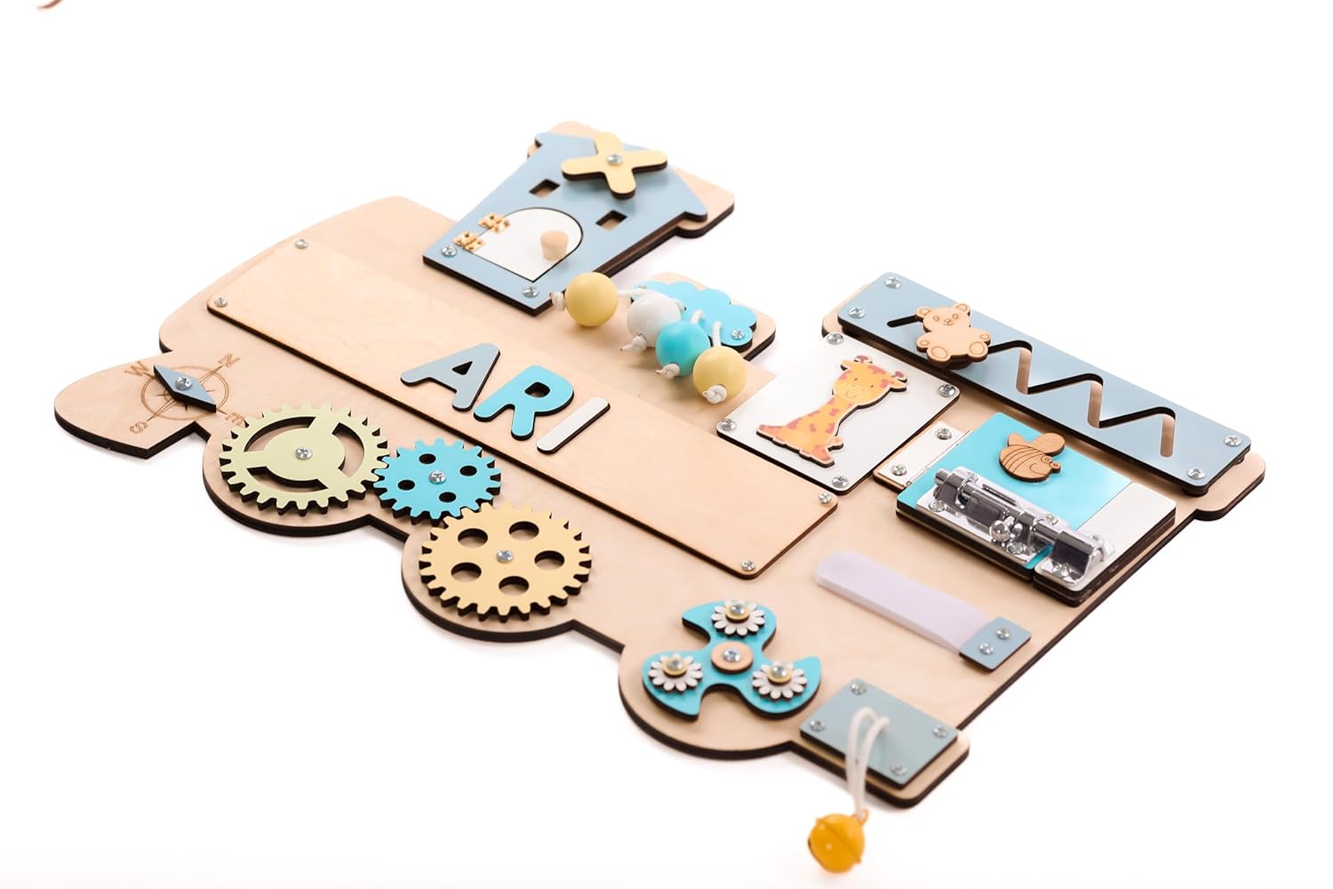 Customized Name Puzzle for Toddlers Montessori Wooden Busy Board