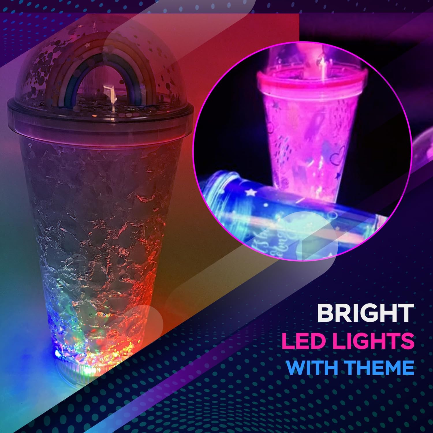 Unicorn LED Light Up Cups with Straw - 16oz Tumbler 1