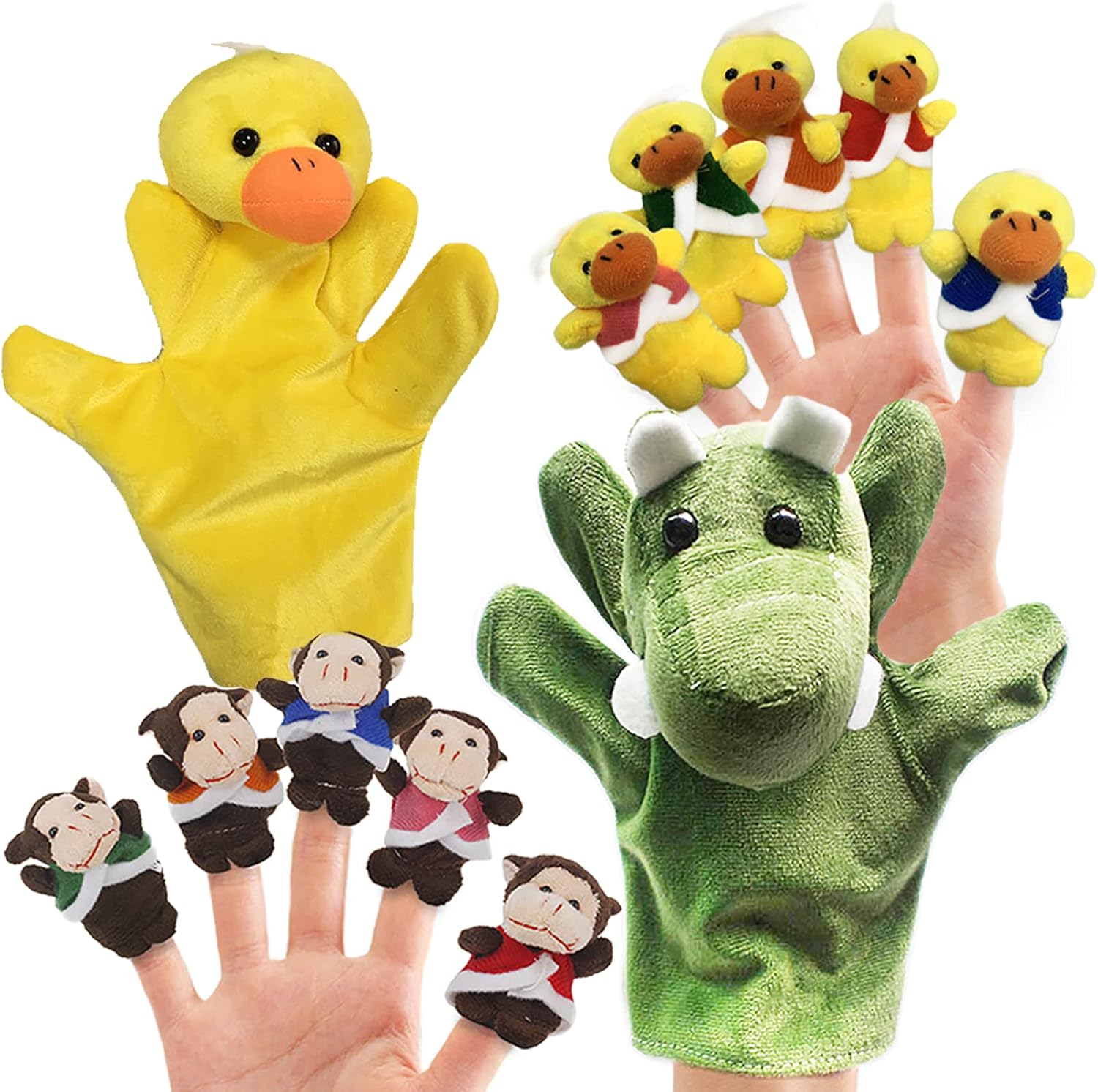 RIY 12pcs Plush Finger Puppets Set for Toddlers