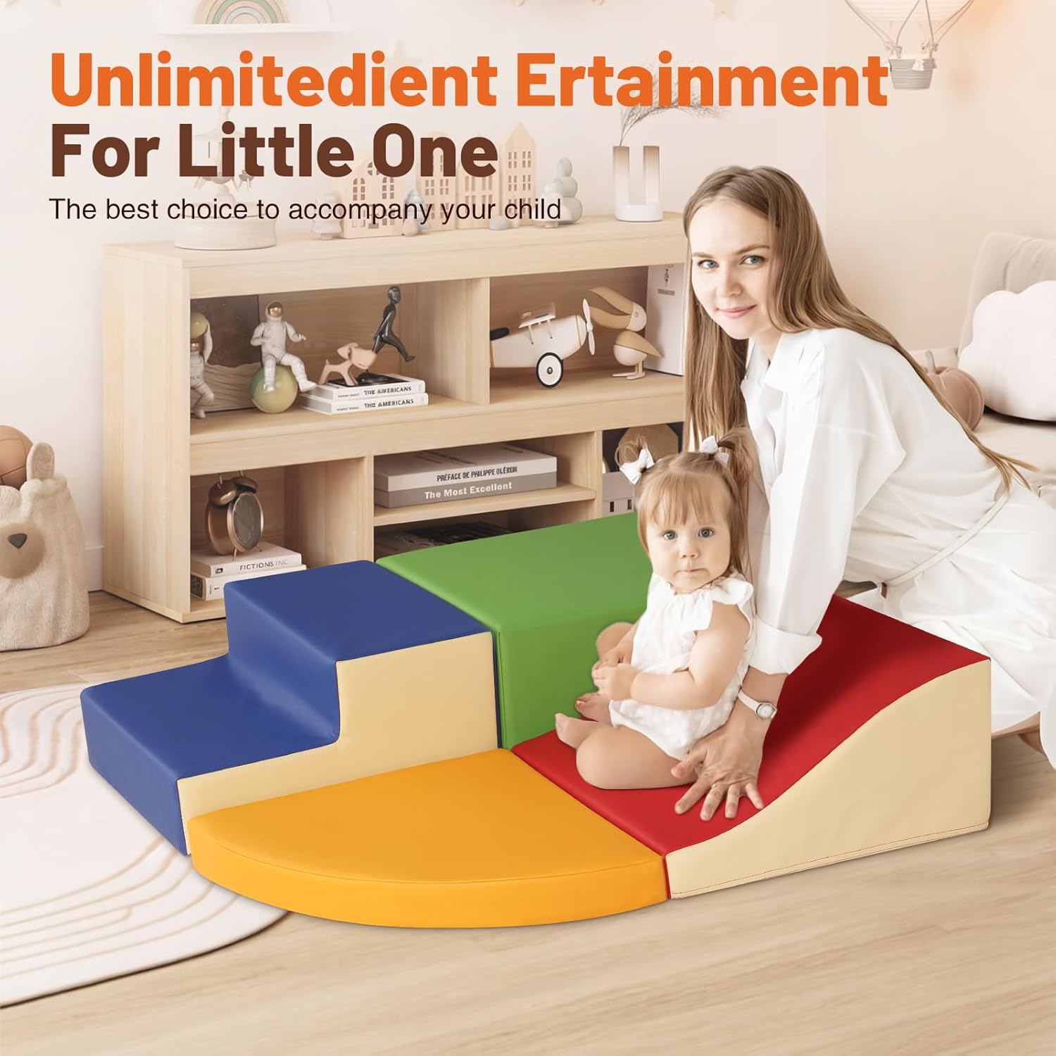 4-Piece Soft PU Leather Toddler Climbing Set