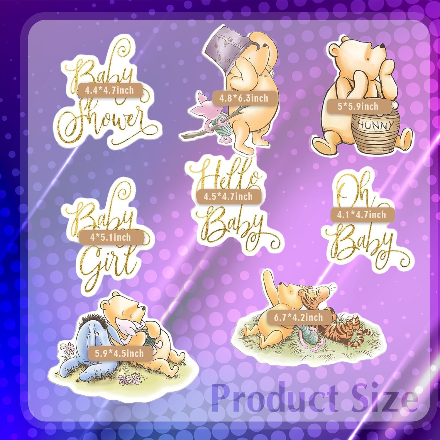 16PCS Classic Winnie Centerpieces for Baby Showers