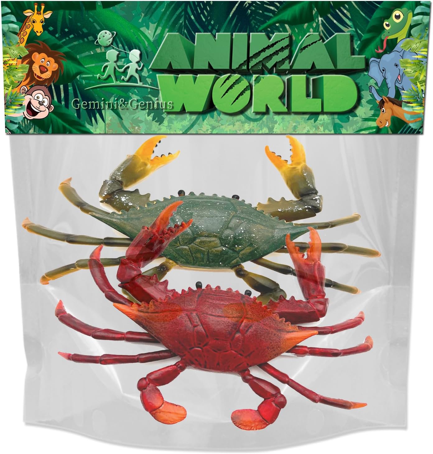 GeminiGenius Crabs Animal Figures for Kids
