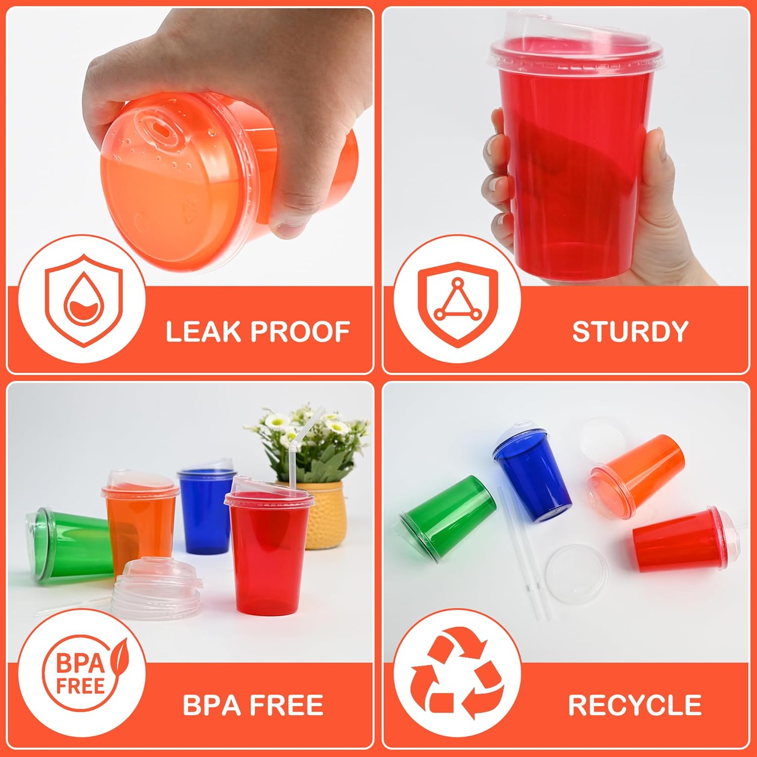 L LIKED 12 Oz Kids Sippy Cups Assorted 20 Count