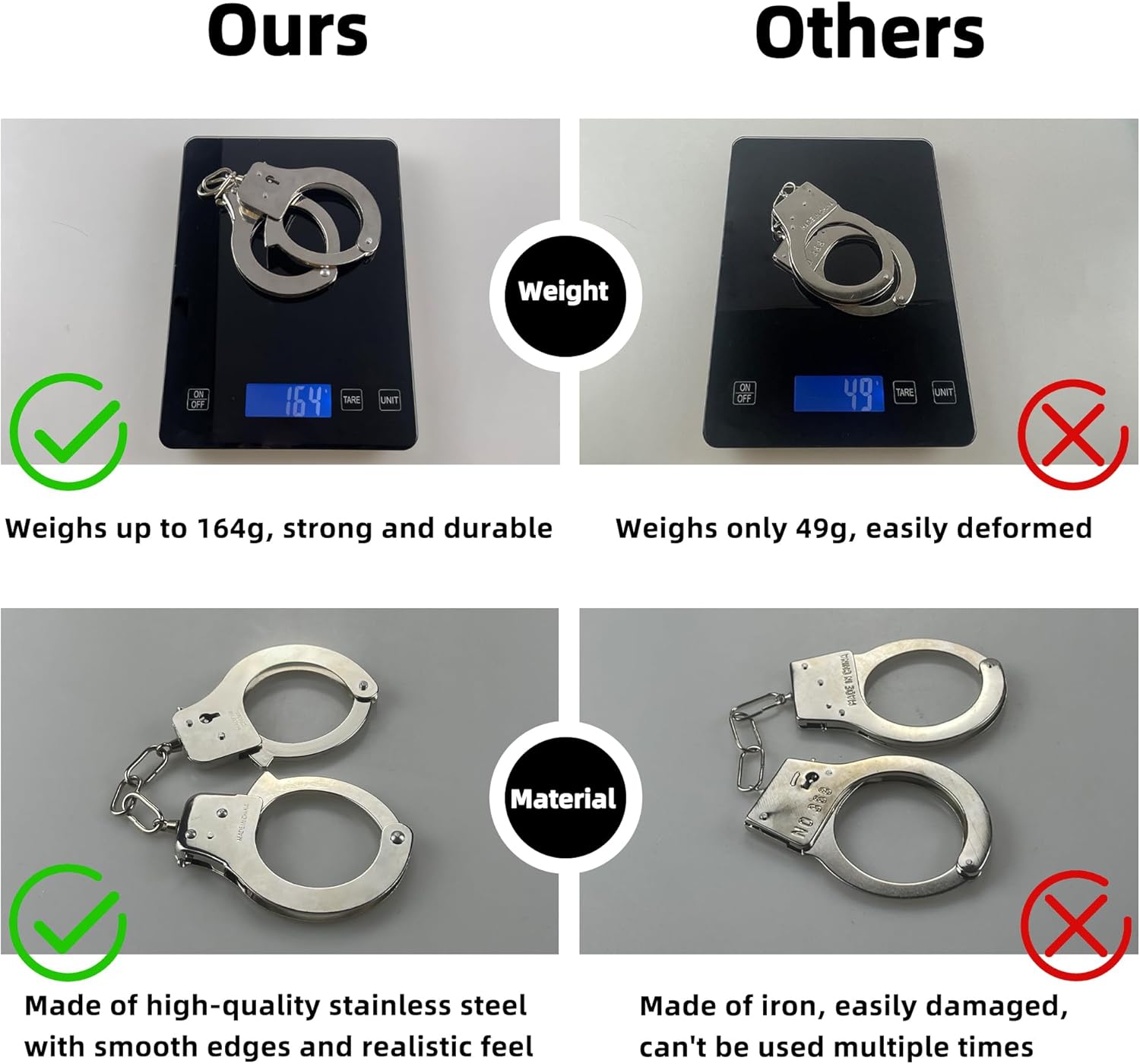 HOHAJIU Toy Metal Handcuffs with Keys 1