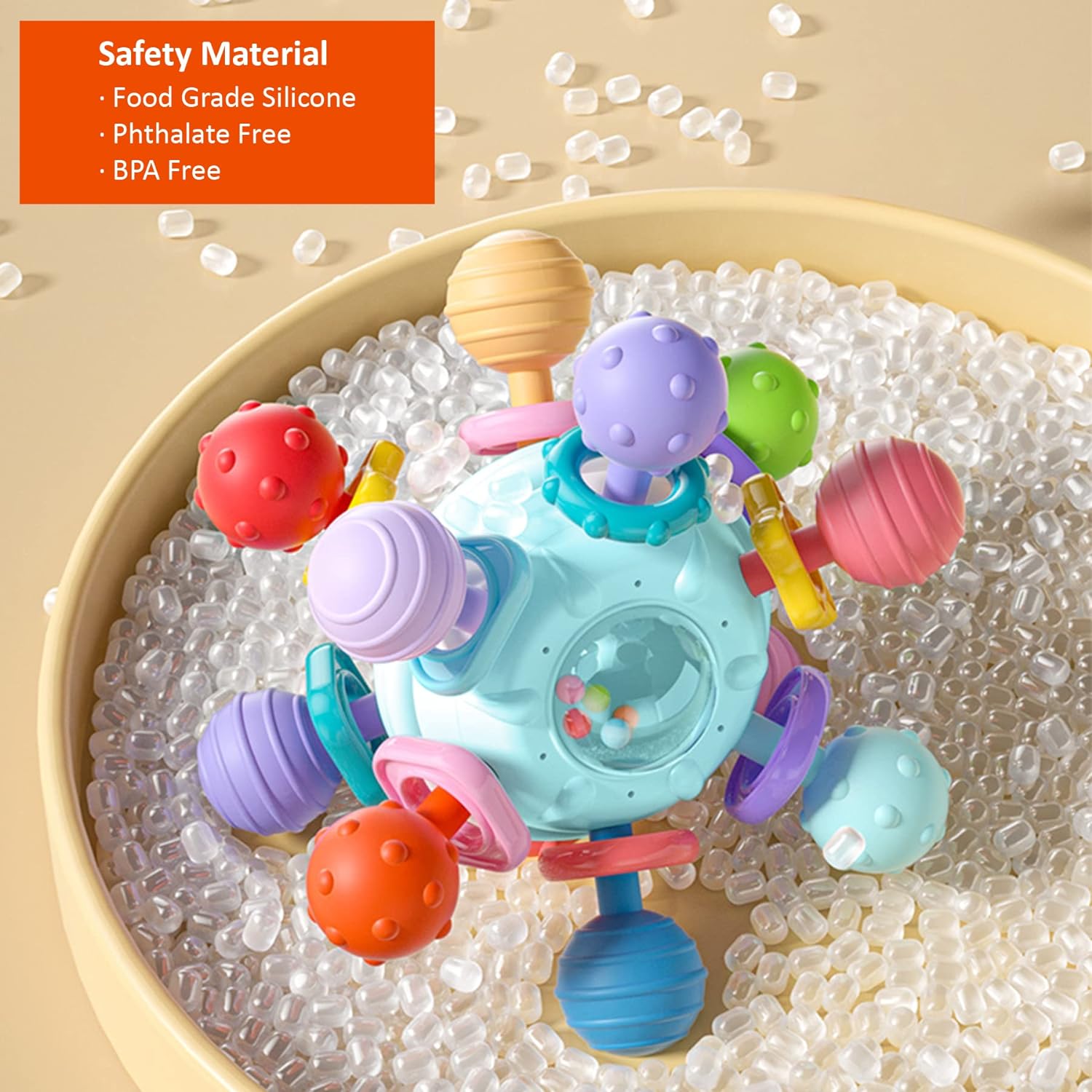 Anzimo Baby Sensory Teether Rattle Toy