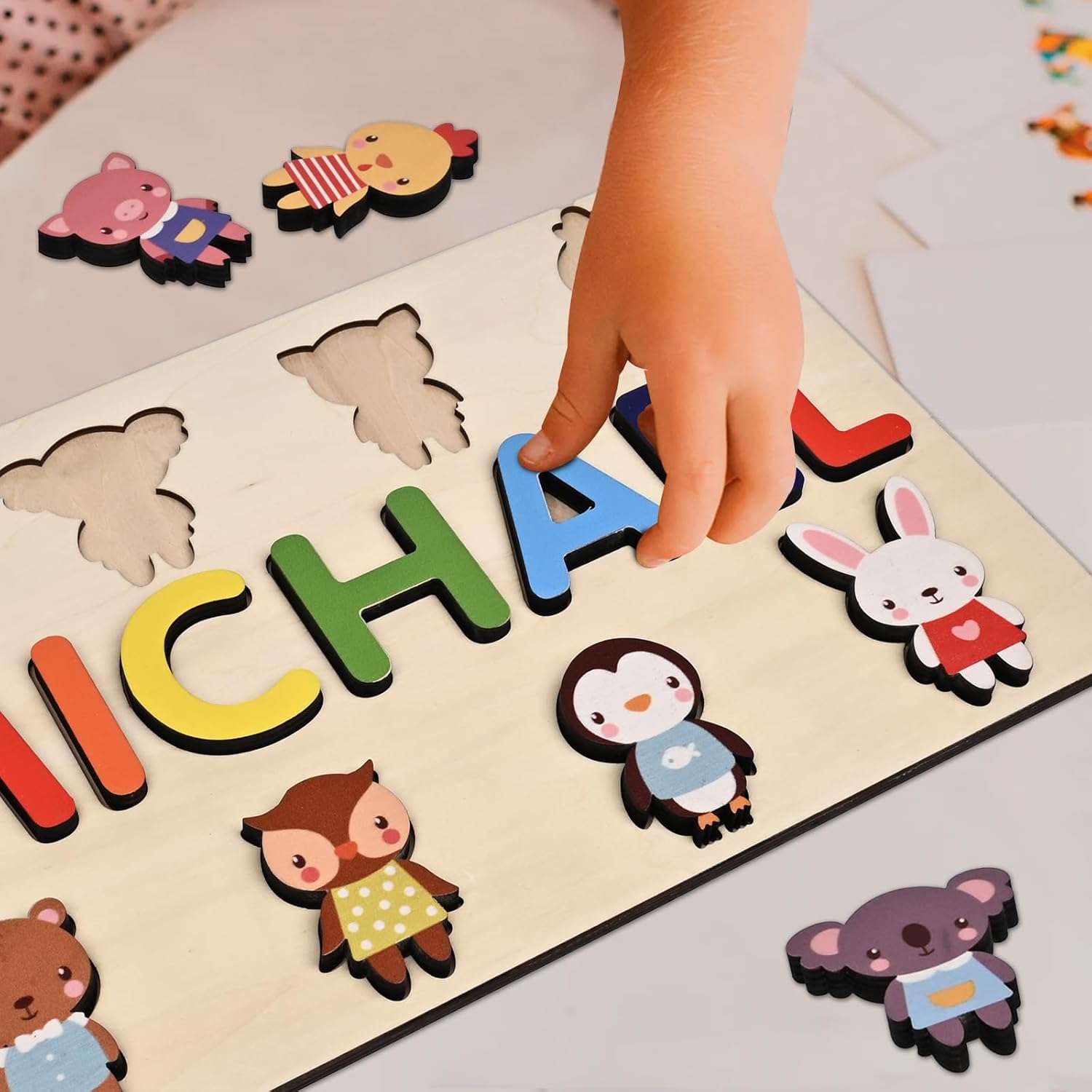 Vnque Personalized Wooden Name Puzzles for Kids 1