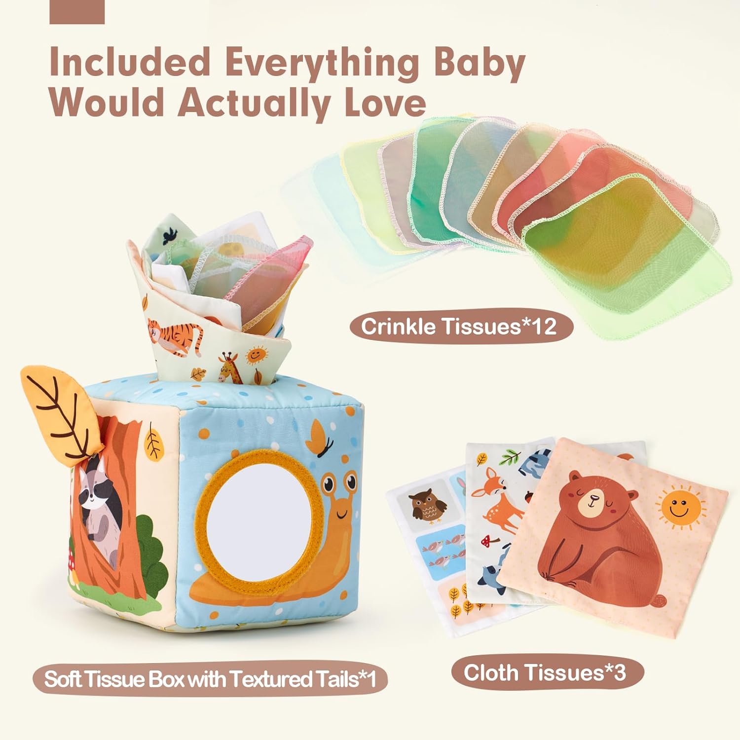Hahaland Baby Tissue Box Toy for 6-12 Months