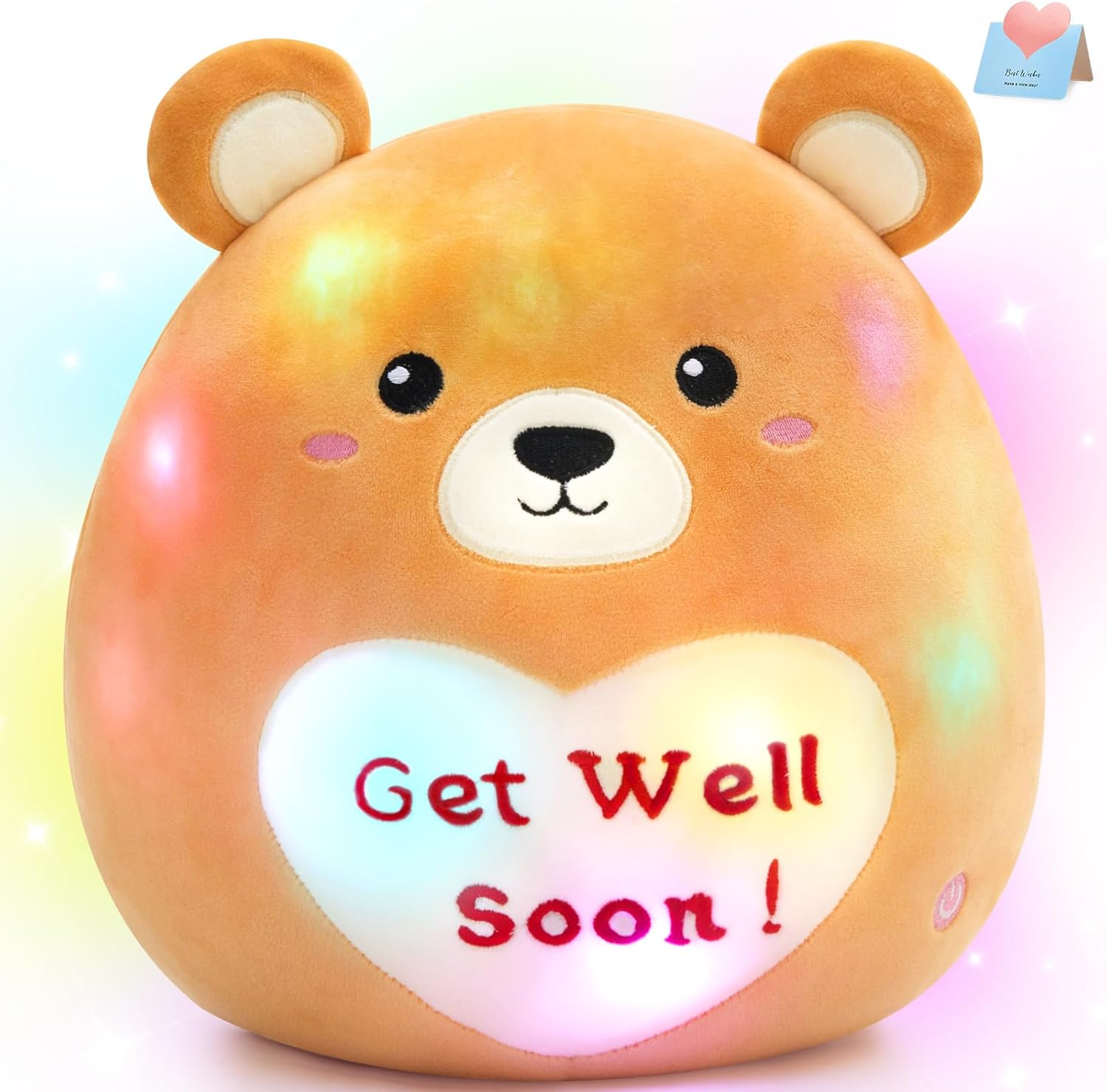 12 Glow Teddy Bear Plush Toy Get Well Soon Gift