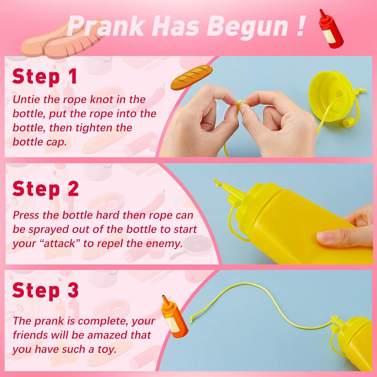 Leyndo 2 Piece Fake Mustard and Ketchup Bottle Prank