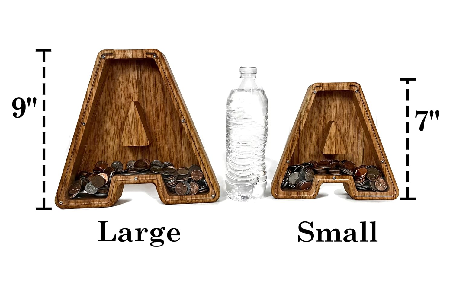 Personalized Wooden Letter Piggy Bank for Kids
