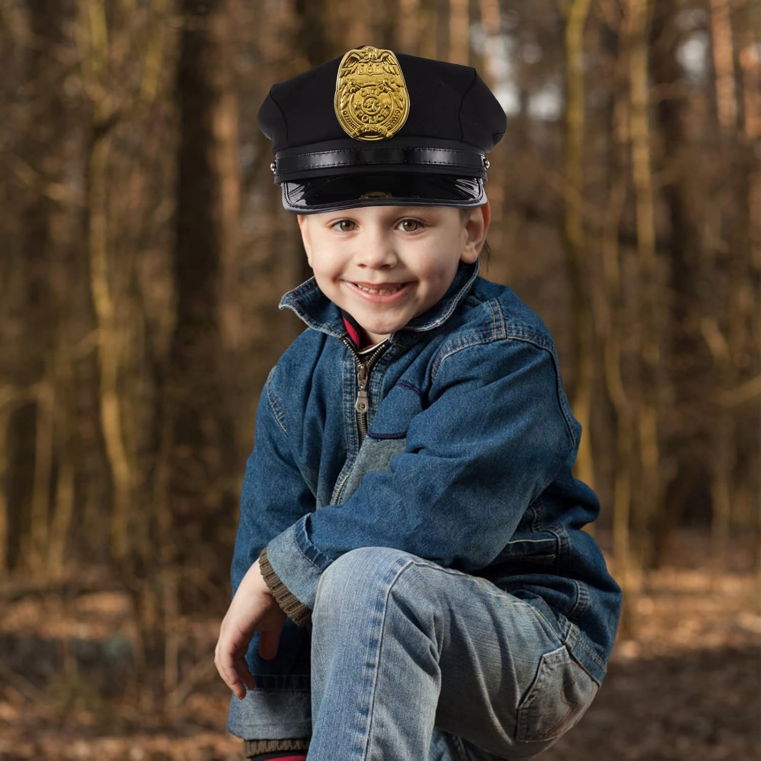LUOZZY 2Pcs Kids Police Hat Role Play Costume Accessory