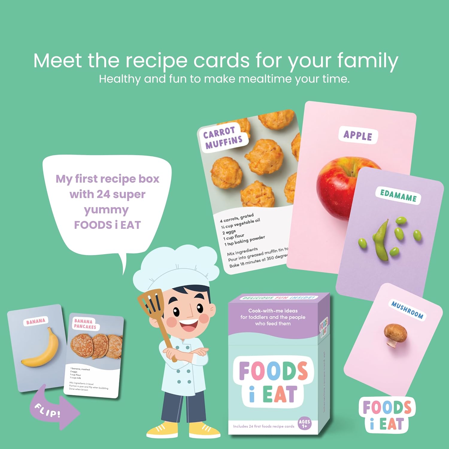 Daddy Me Recipe Card Set for Healthy Kids 2-8 Years