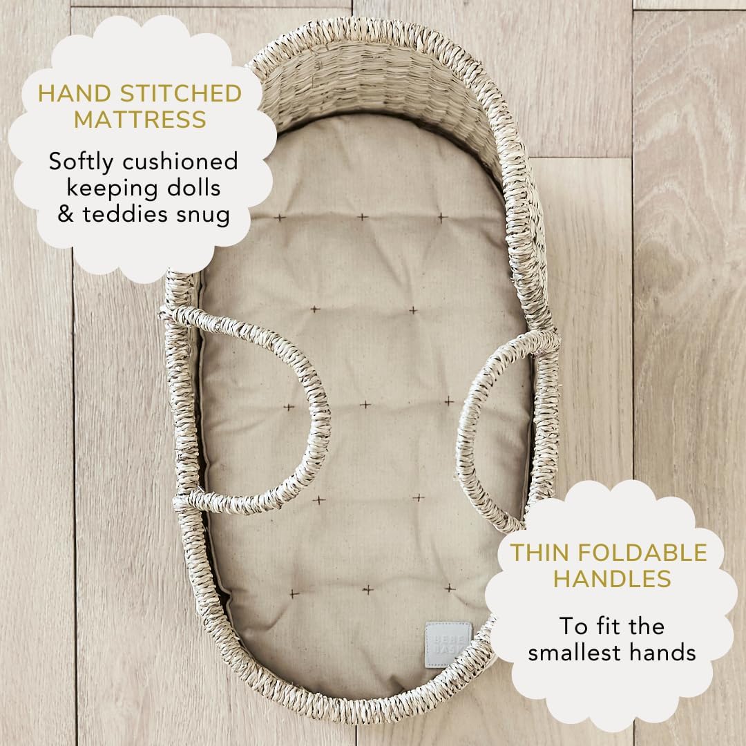 Premium Baby Doll Bassinet - Handmade Seagrass Carrier 1
