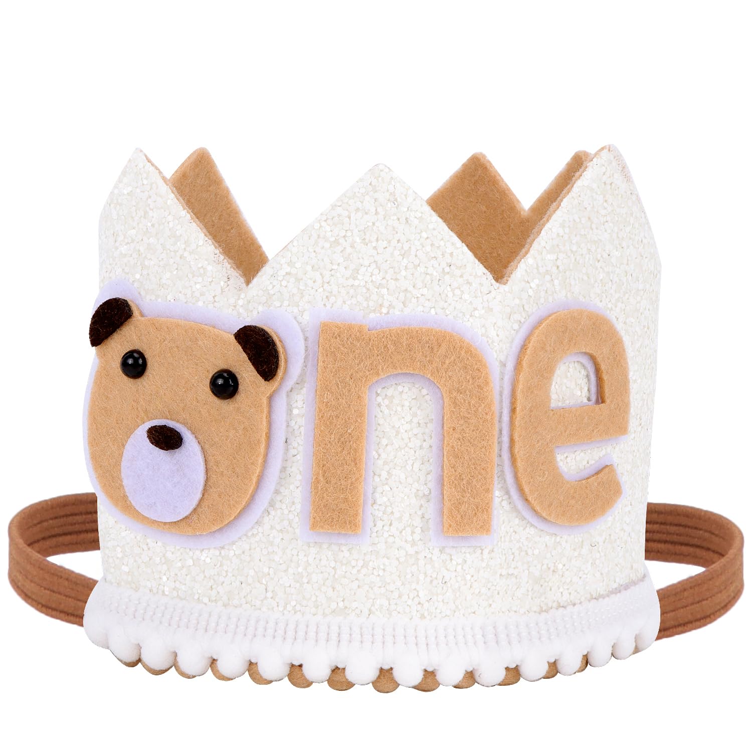 SuPoo First Birthday Bear Crown Headband 1
