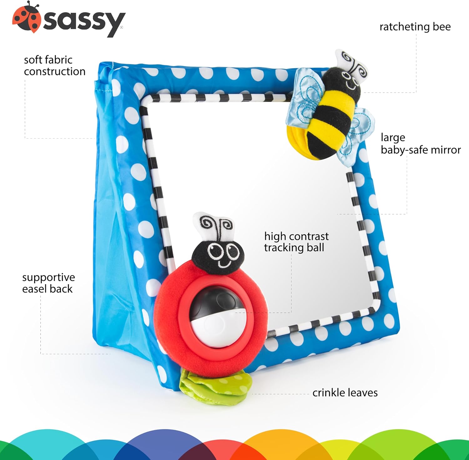 Sassy Tummy Time Floor Mirror for Newborns 0 Months