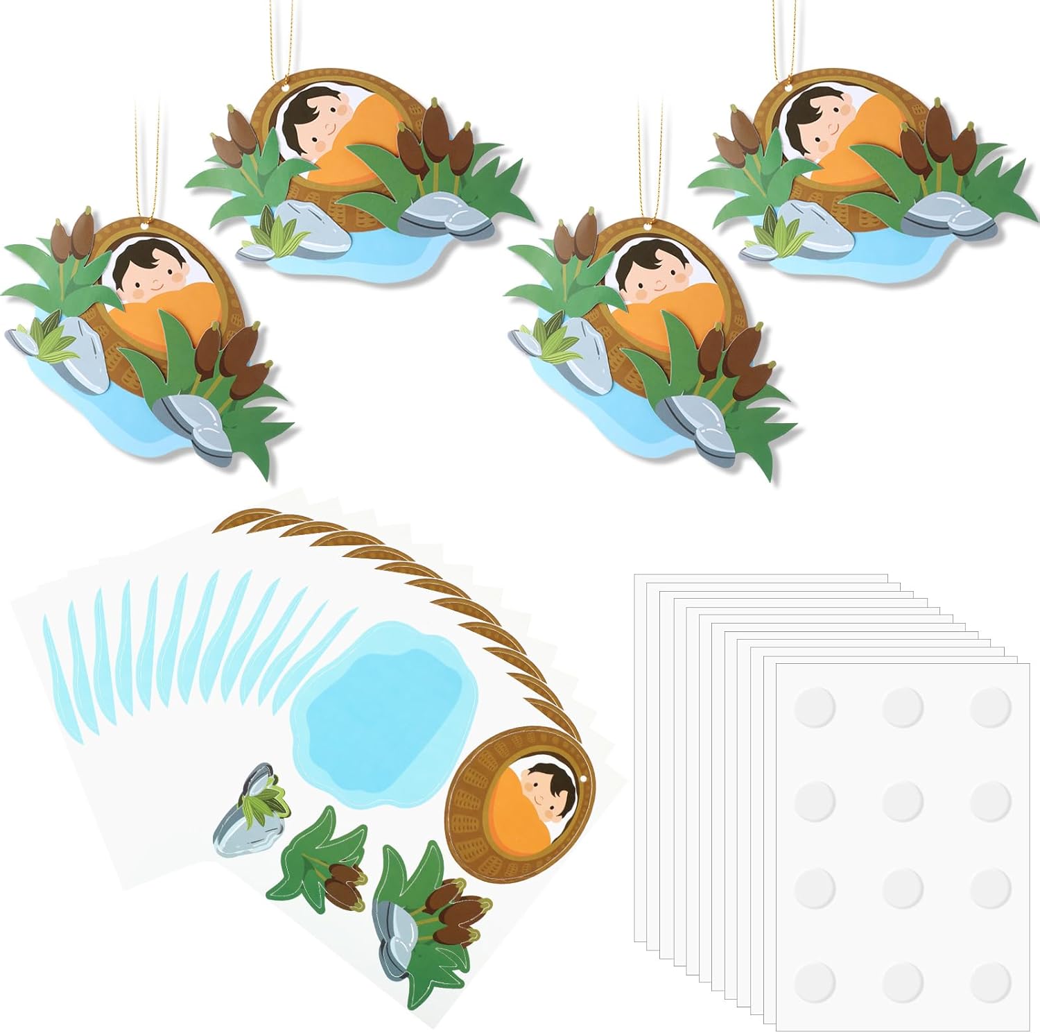Motipuns 30 Set Passover Crafts Baby Mose Kit