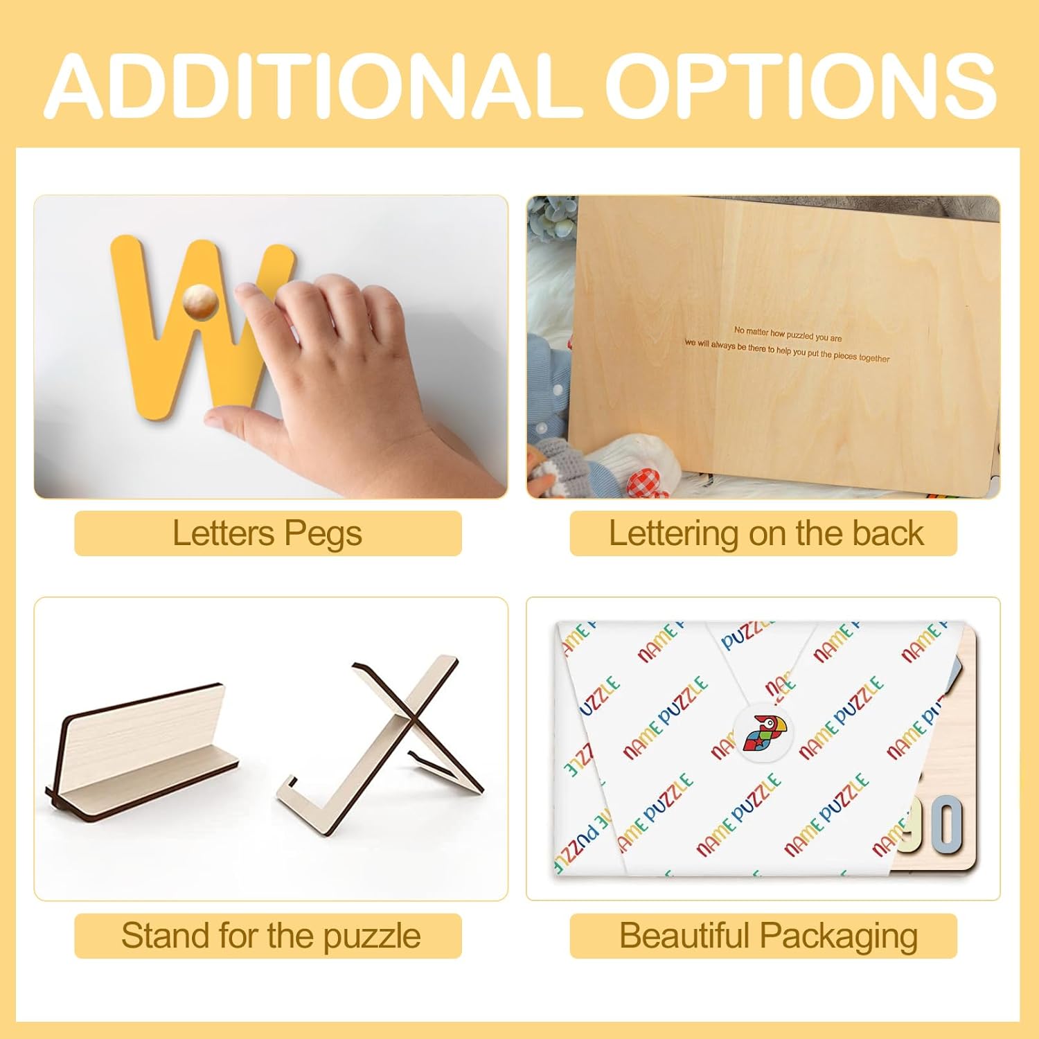 Personalized Wooden Name Puzzle for Kids 1-3