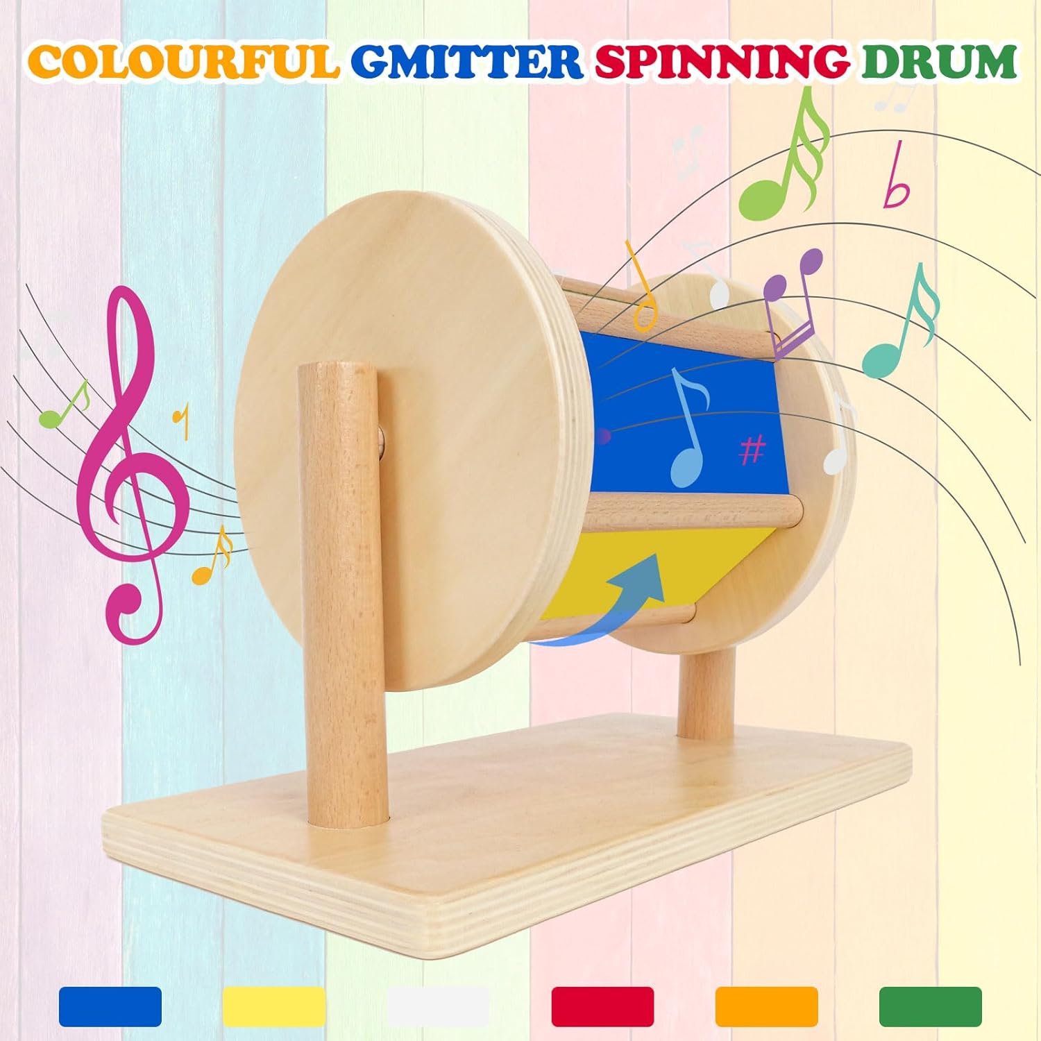 LEADER JOY Montessori Spinning Drum Toy for 1-3 Year Old