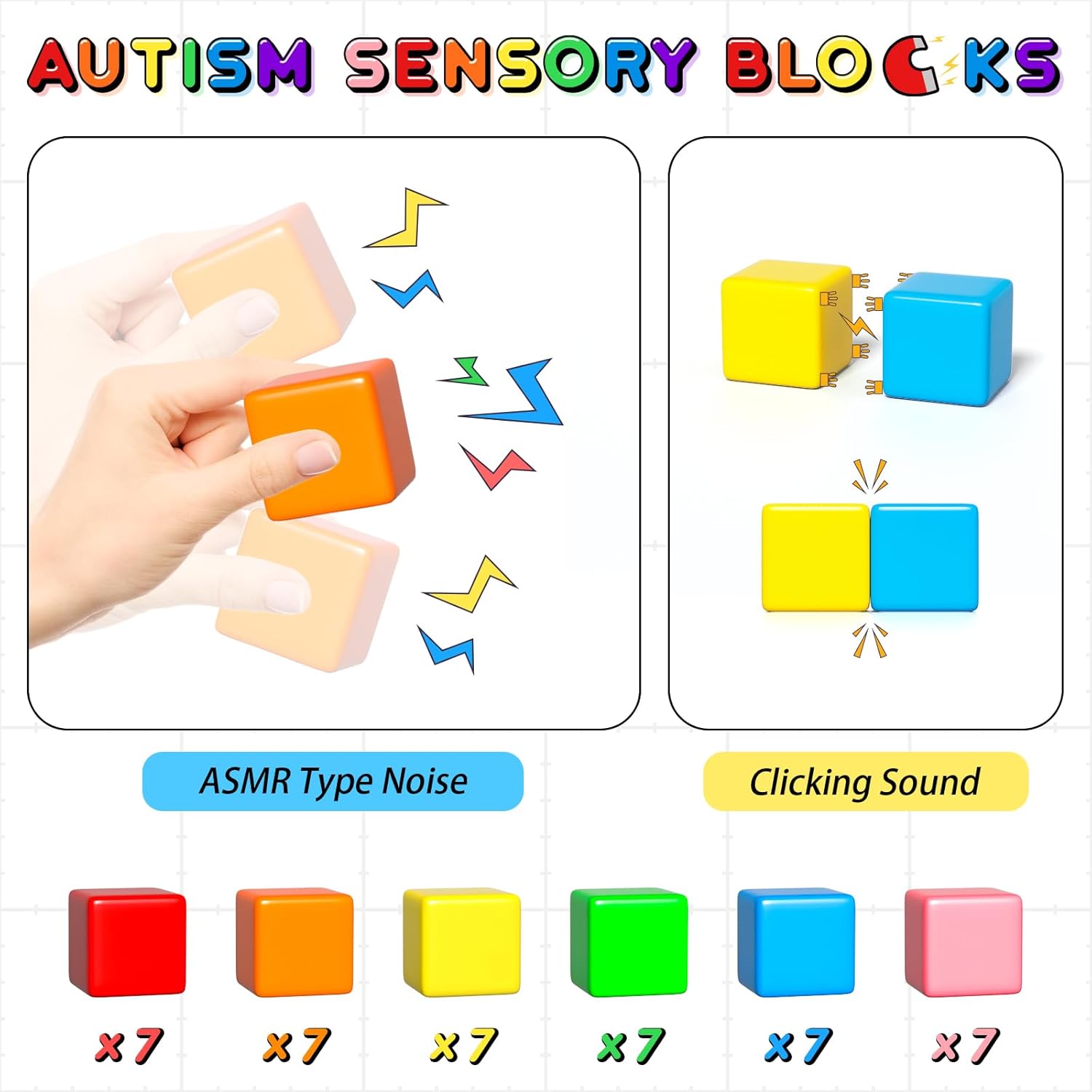 42PCS Magnetic Blocks for Kids Ages 3-8 1
