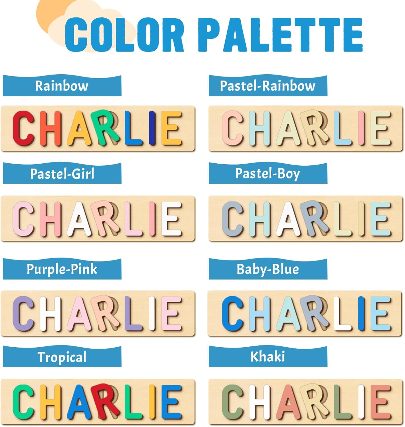 Custom Wooden Name Puzzle for Kids - Montessori Toy