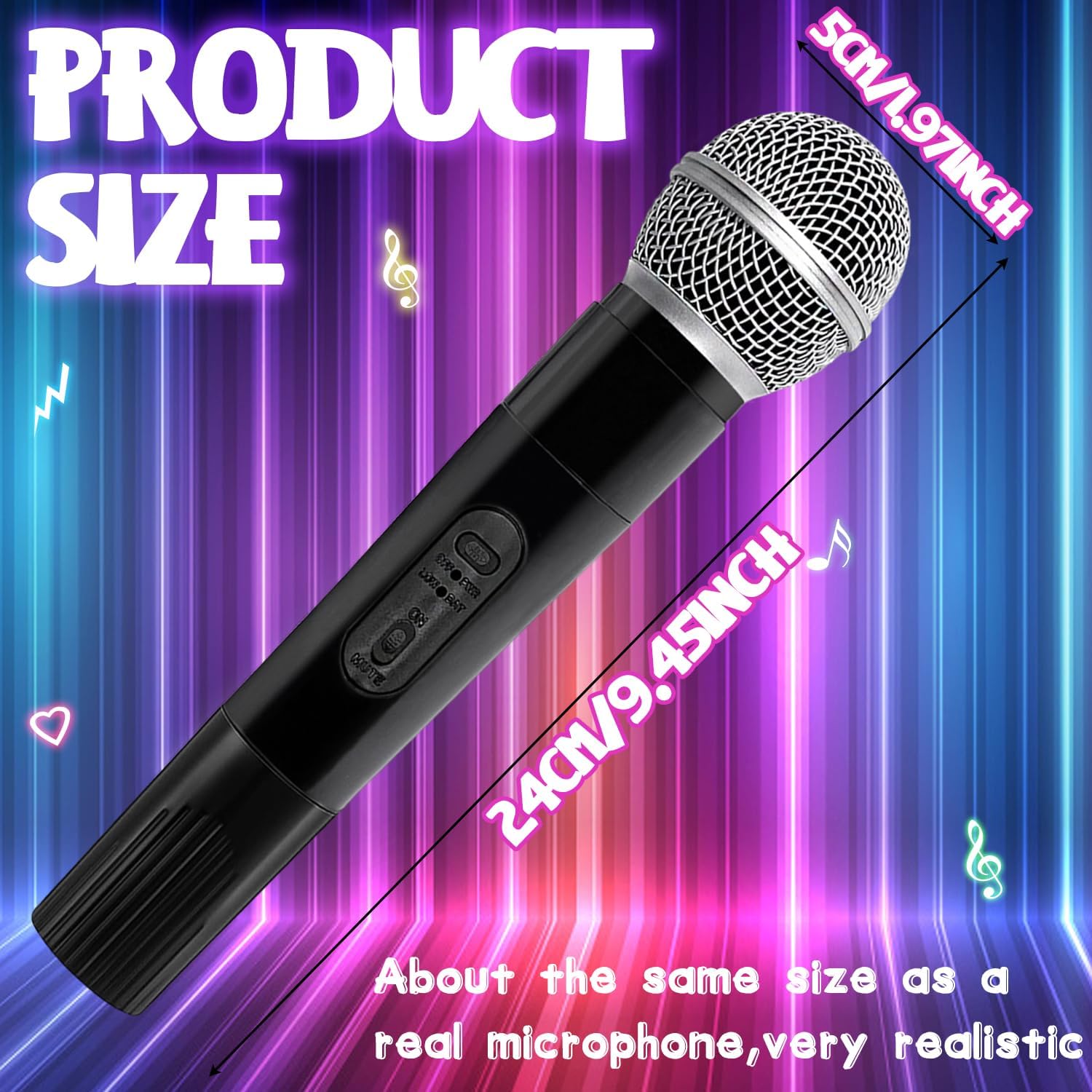 3PCS Fake Microphone Toy for Kids - Halloween Birthday Karaoke Costume Prop