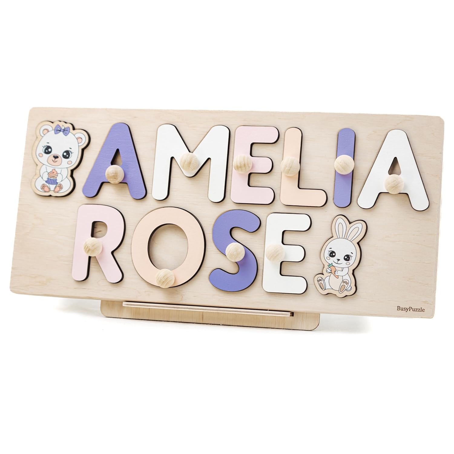 Personalized Wooden Name Puzzle for Baby Girl 1