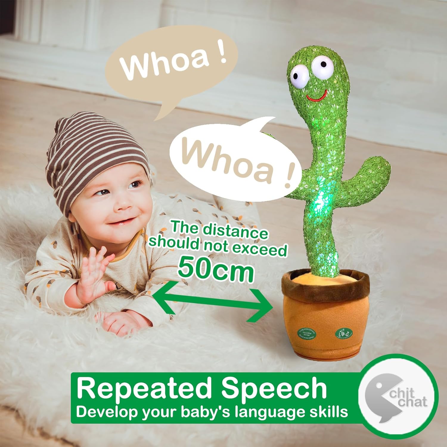 Pbooo Talking Cactus Toy with Singing Dancing